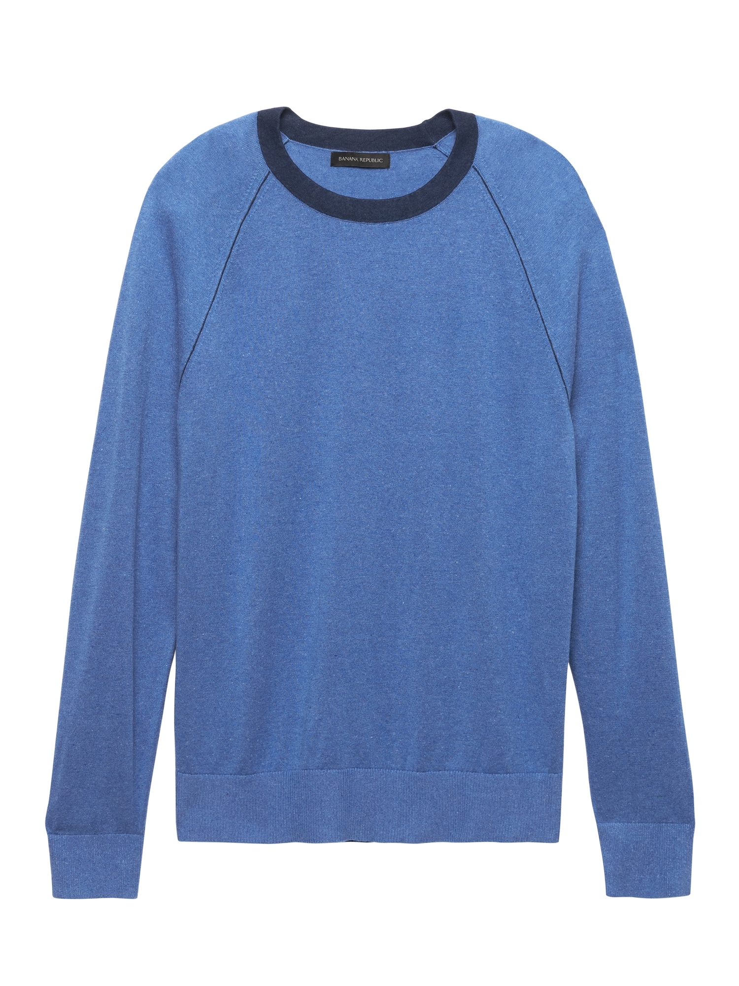 Silk-Linen Contrast Collar Sweater