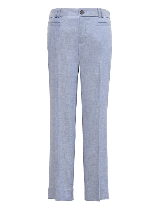 Petite Logan Trouser-Fit Cropped Stretch Linen-Cotton Pant | Banana ...
