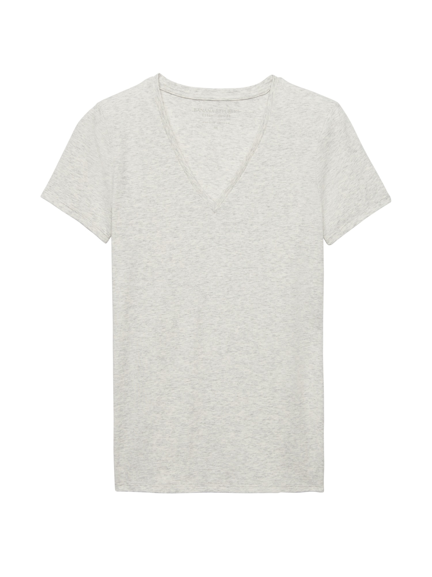 Stretch Cotton-Modal Fitted V-Neck T-Shirt