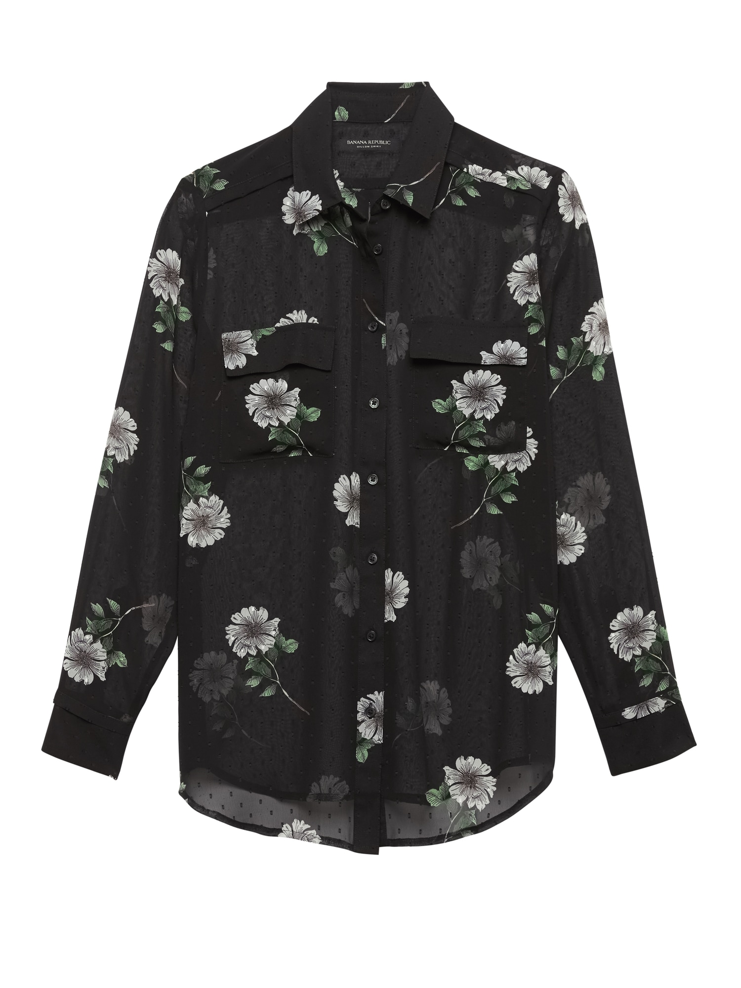 Dillon Classic-Fit Sheer Floral Utility Shirt