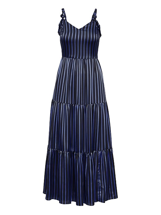 color a ruffle maxi dress Petal and Pup Women's Ciao Ruffles Maxi Satin Dress