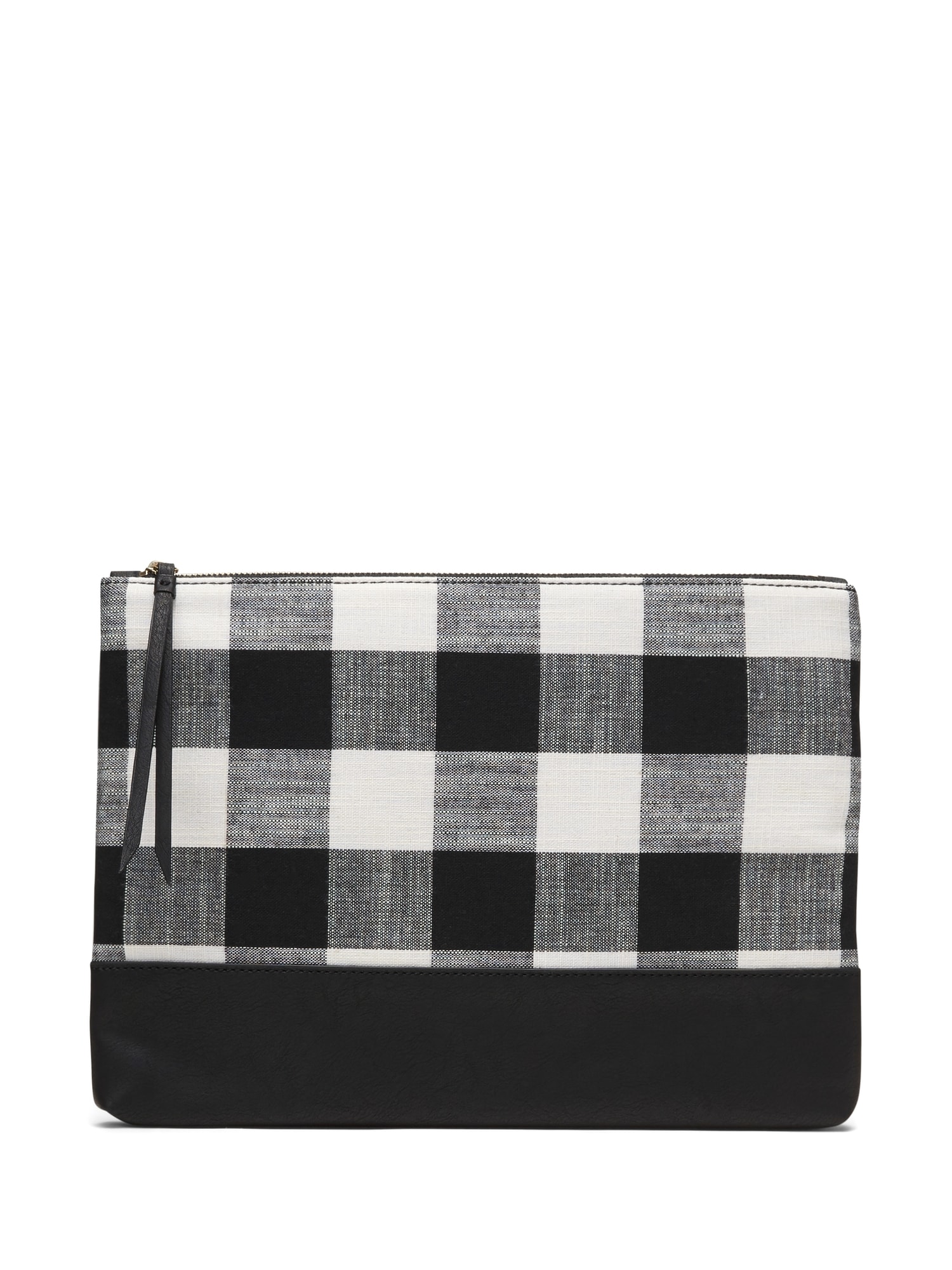 Gingham Large Zip Pouch
