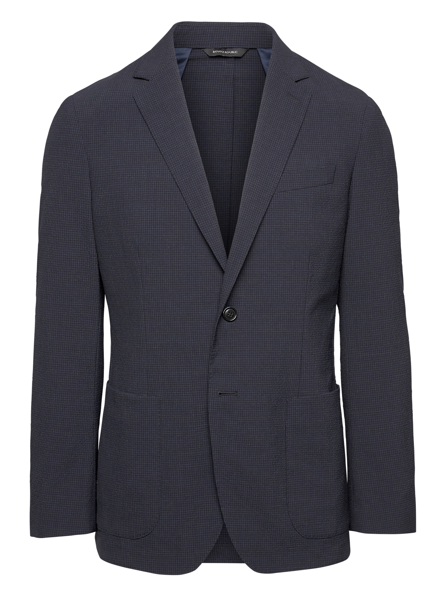 Slim Smart-Weight Performance Wool Blend Seersucker Suit Jacket
