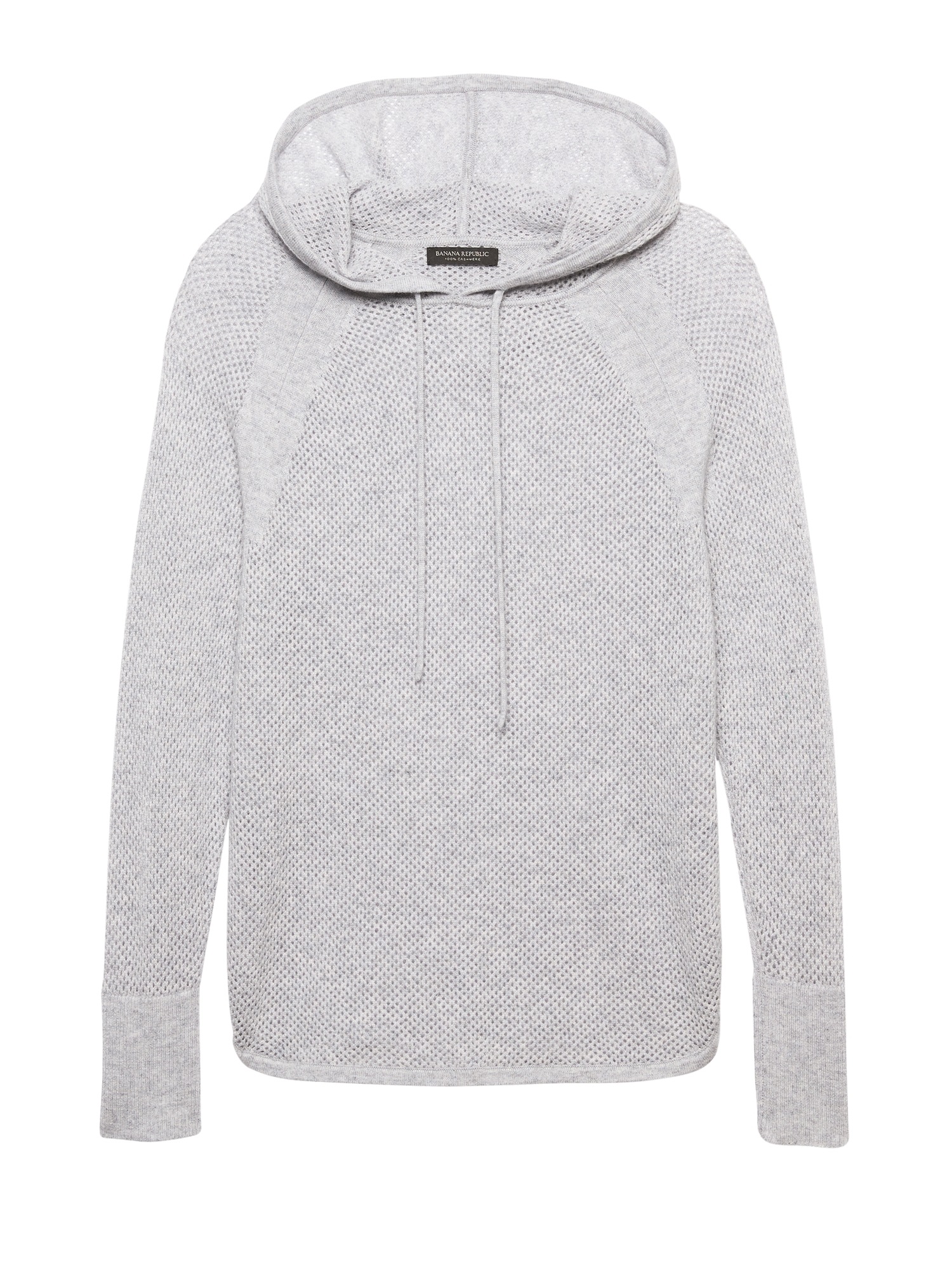 Cashmere Mesh-Knit Sweater Hoodie