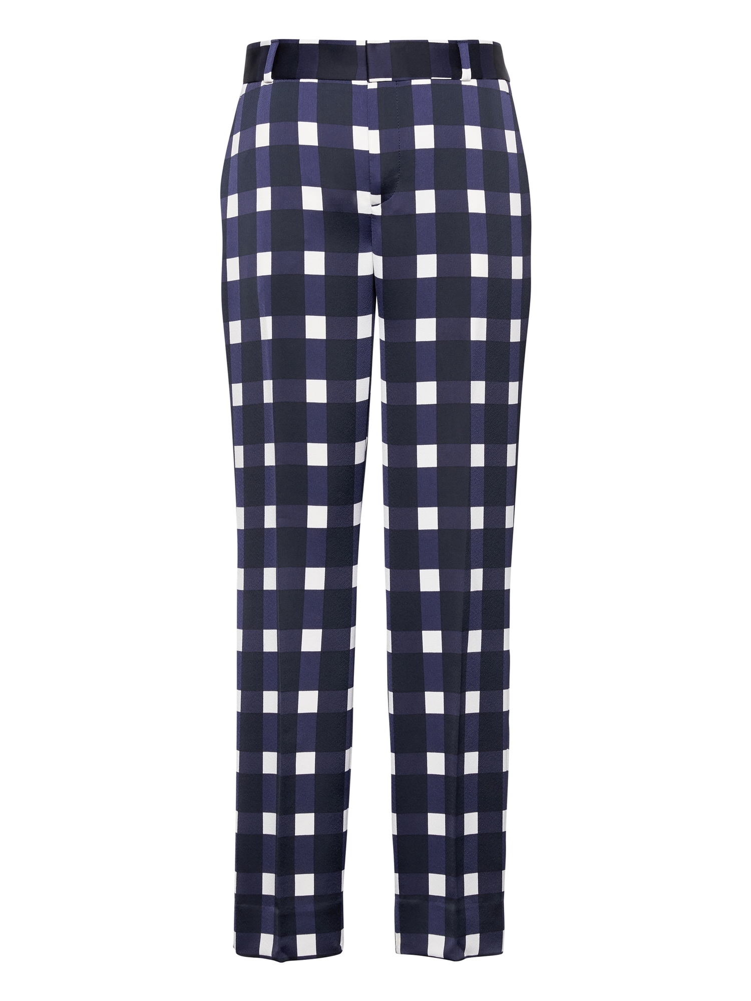 Avery Straight-Fit Gingham Ankle Pant