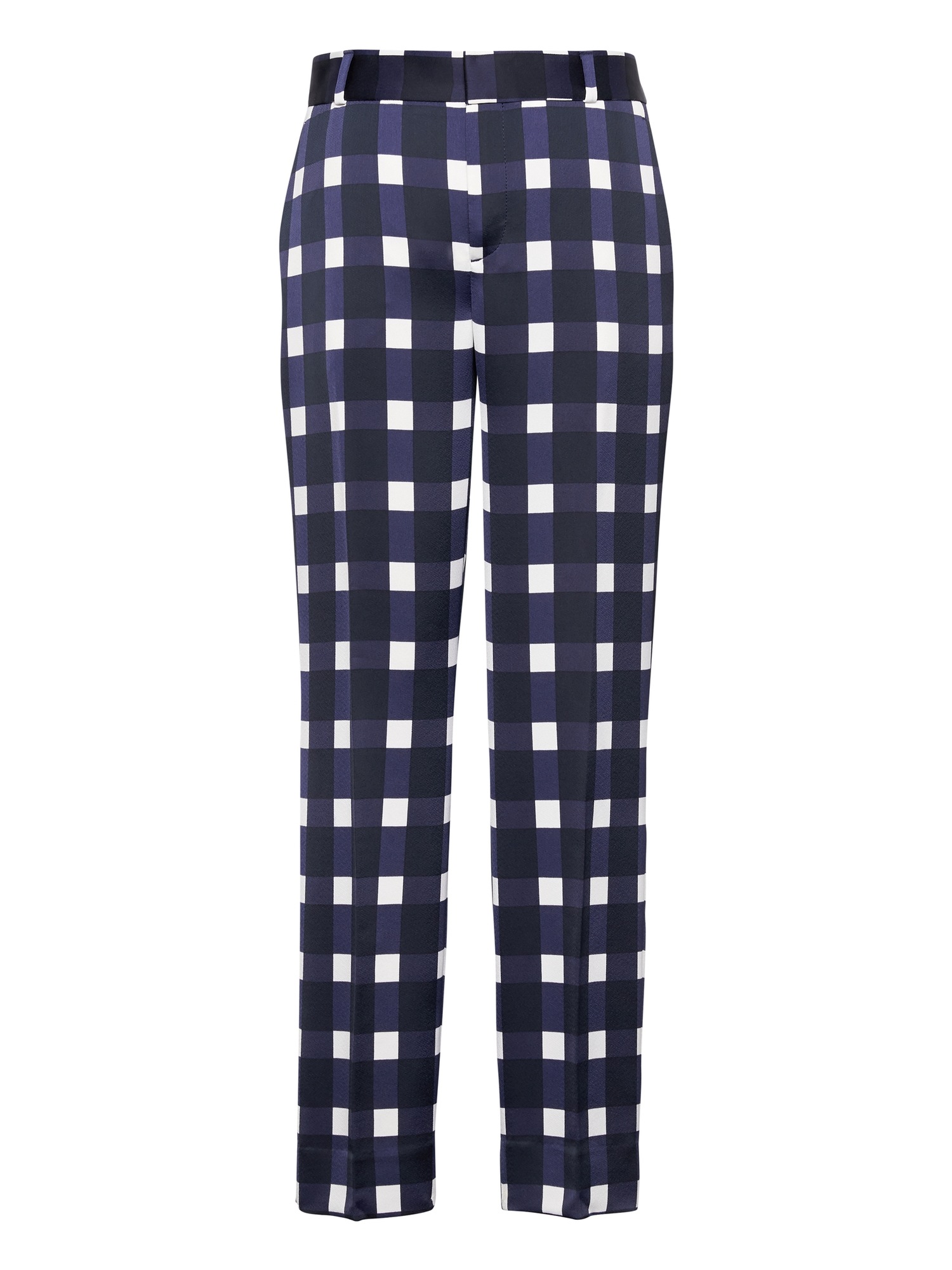 Petite Avery Straight-Fit Gingham Ankle Pant