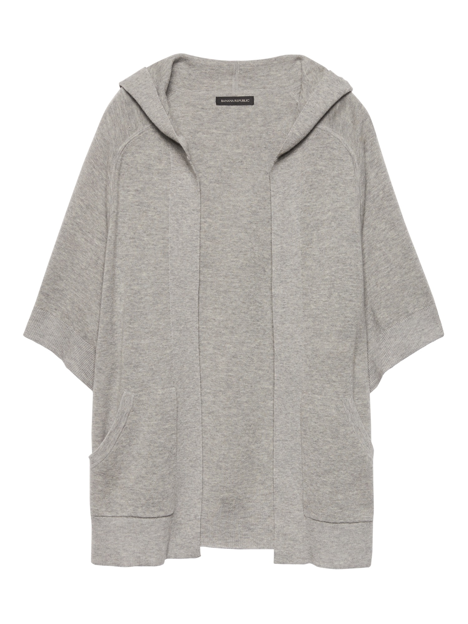 MachineWashable WoolCashmere Open Sweater Hoodie Banana Republic