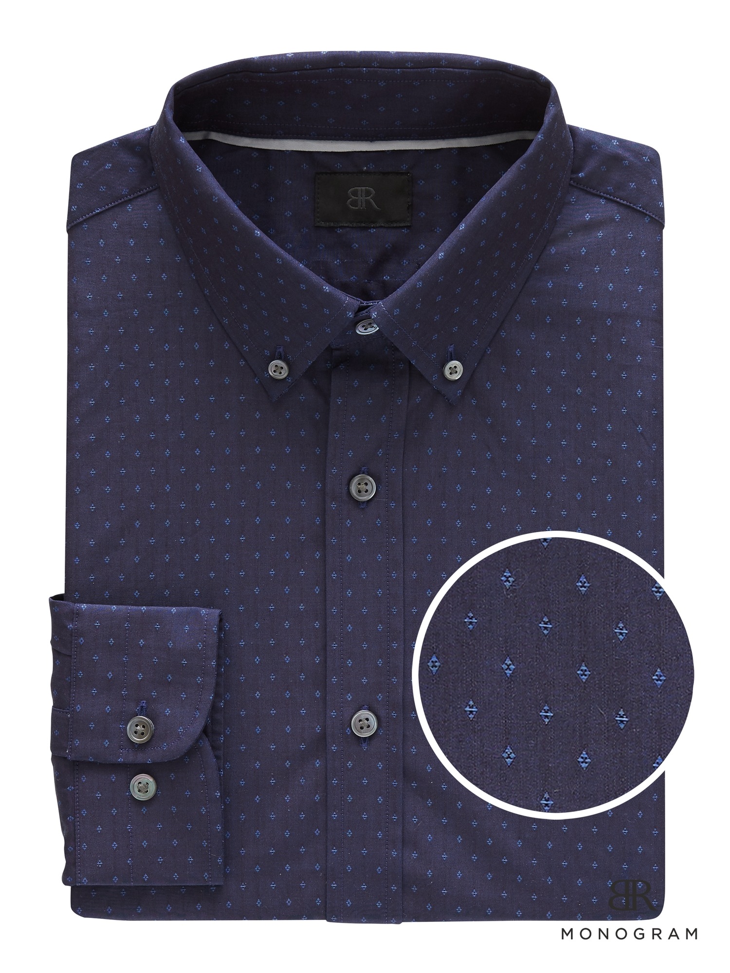 Monogram Grant Slim-Fit Italian Cotton Print Shirt