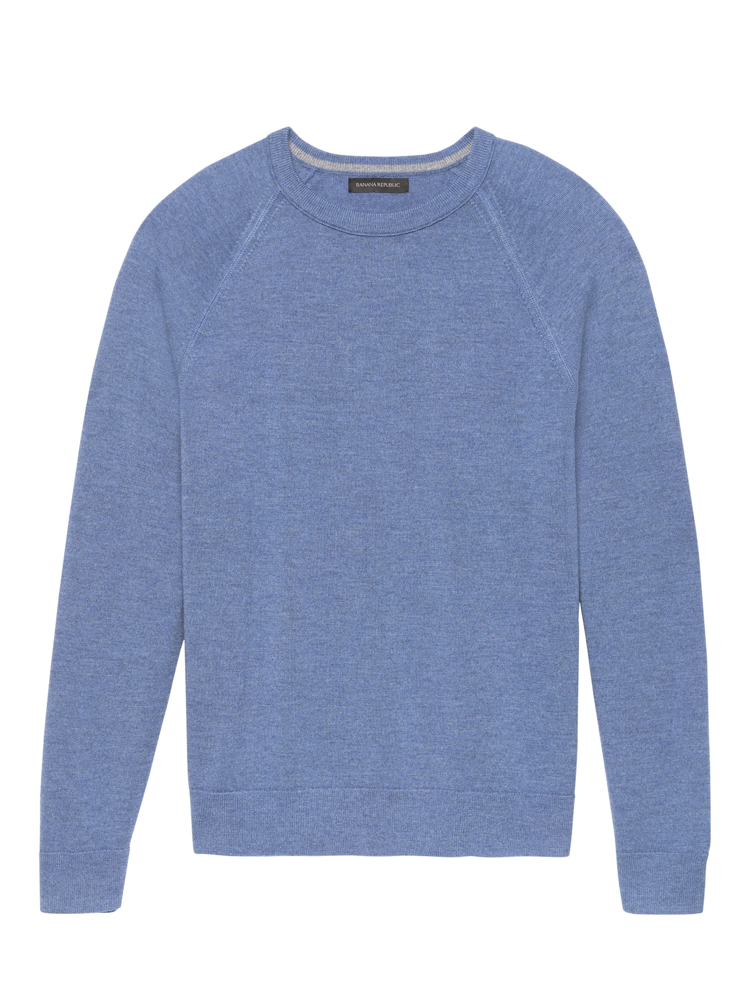 Extra-Fine Italian Merino Wool Crew-Neck Raglan Sweater