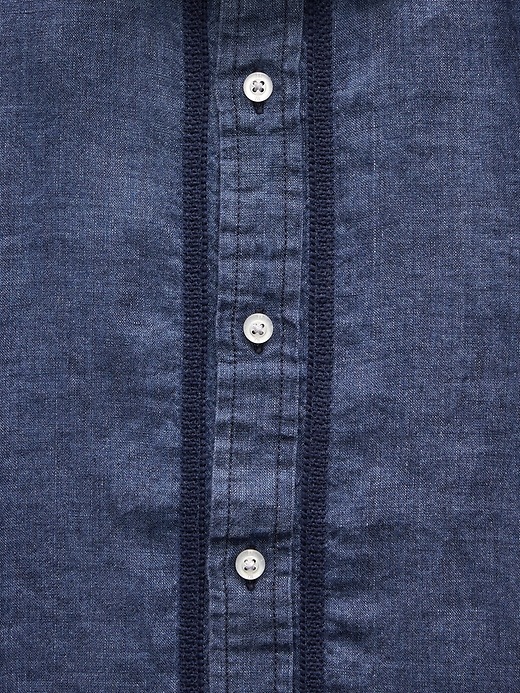 Camden Standard-Fit Stitch Detail Linen Shirt | Banana Republic