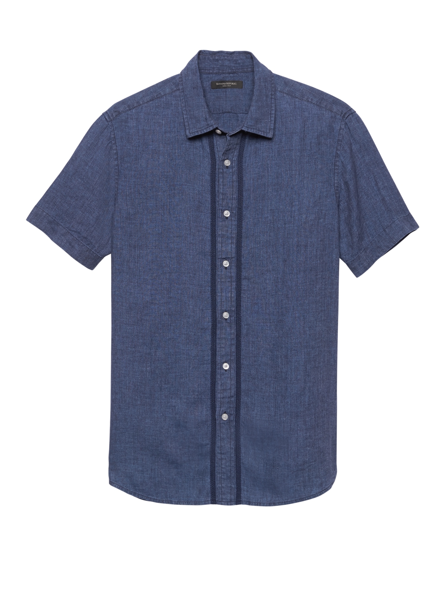 Camden Standard-Fit Stitch Detail Linen Shirt