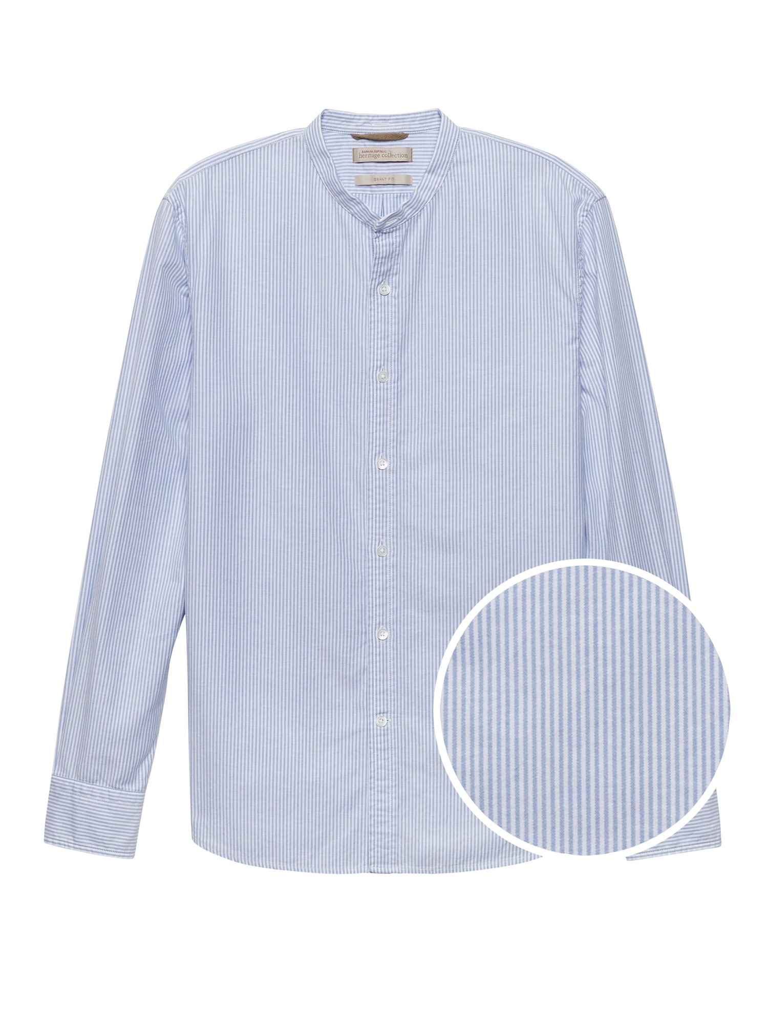 Heritage Grant Slim-Fit Cotton-Stretch Banded-Collar Stripe Shirt