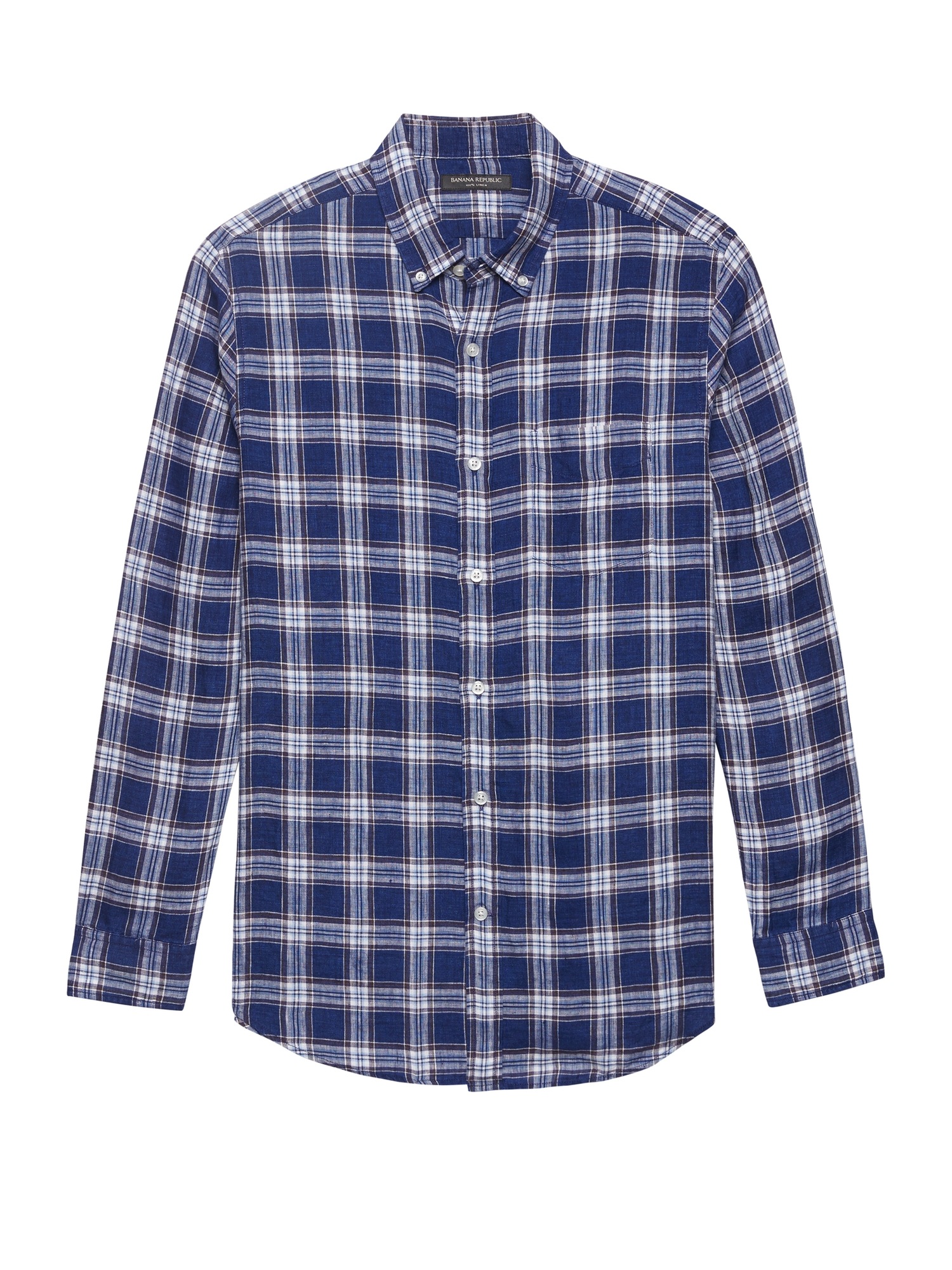 Camden Standard-Fit Plaid Linen Shirt