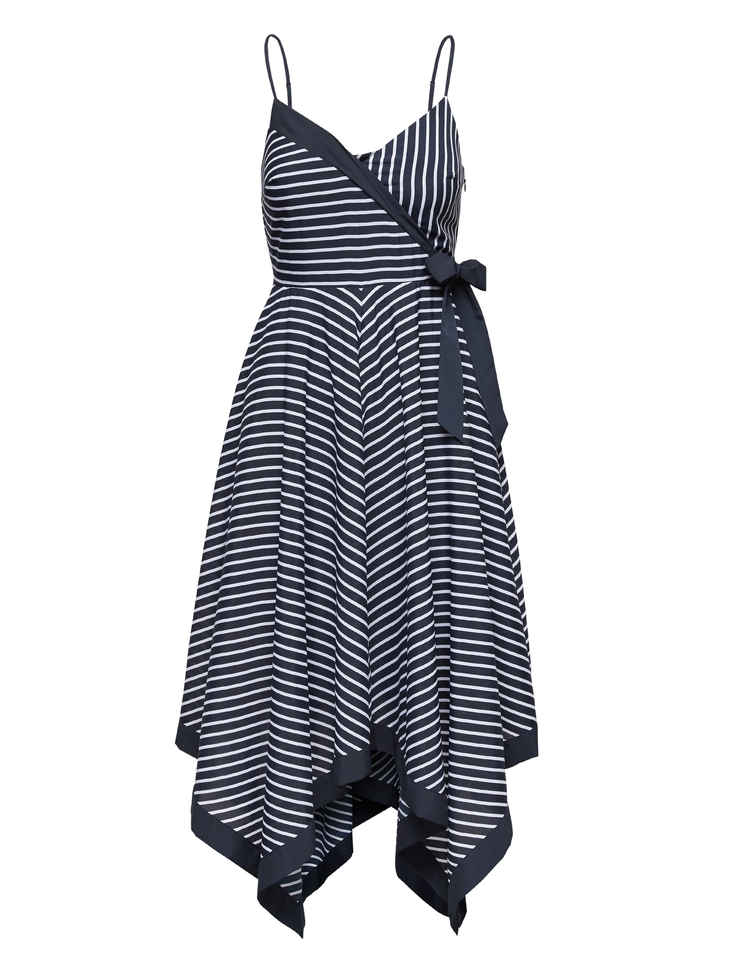 Stripe Strappy Handkerchief-Hem Dress