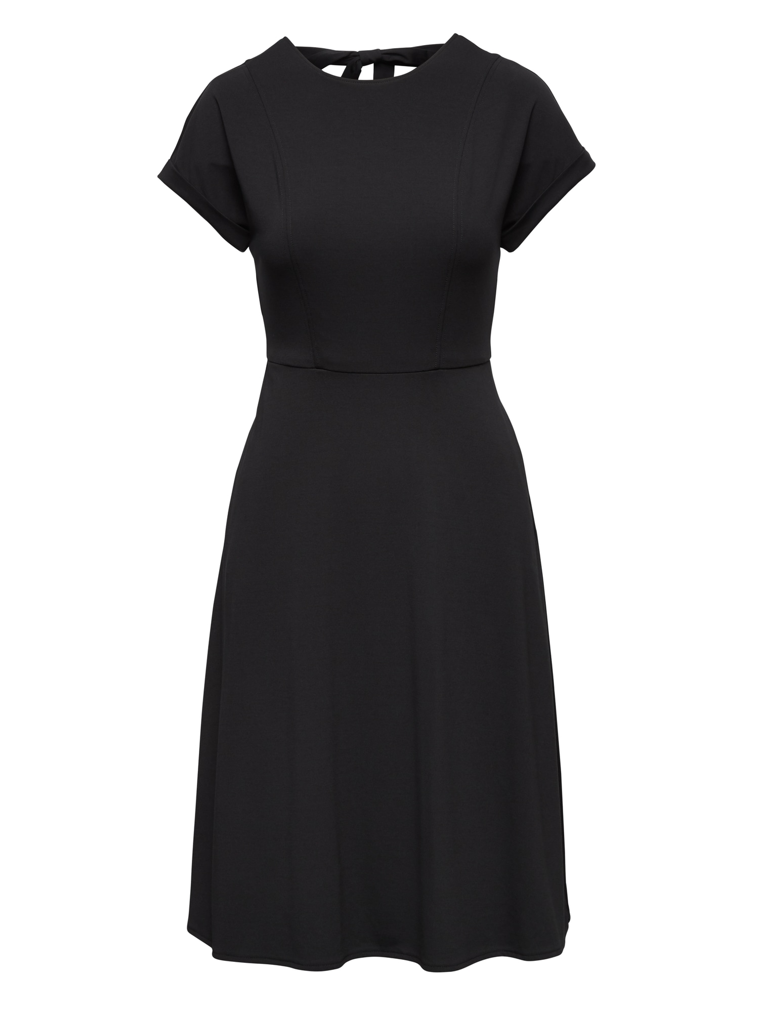 Soft Ponte Tie-Back Fit-and-Flare Dress