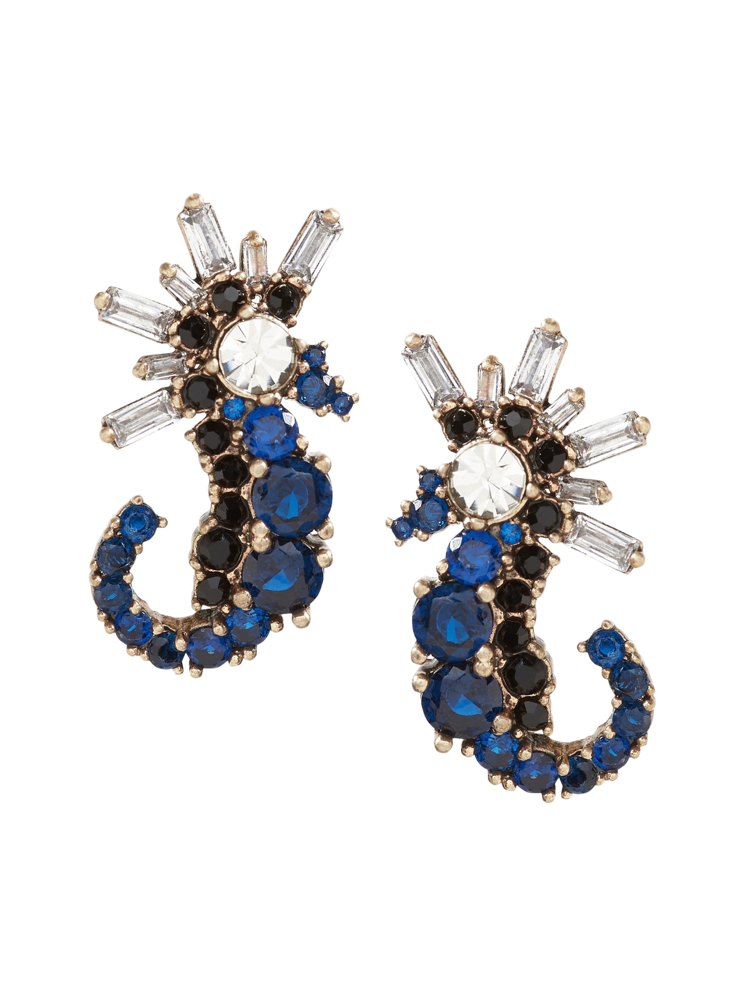 Jeweled Seahorse Stud Earring