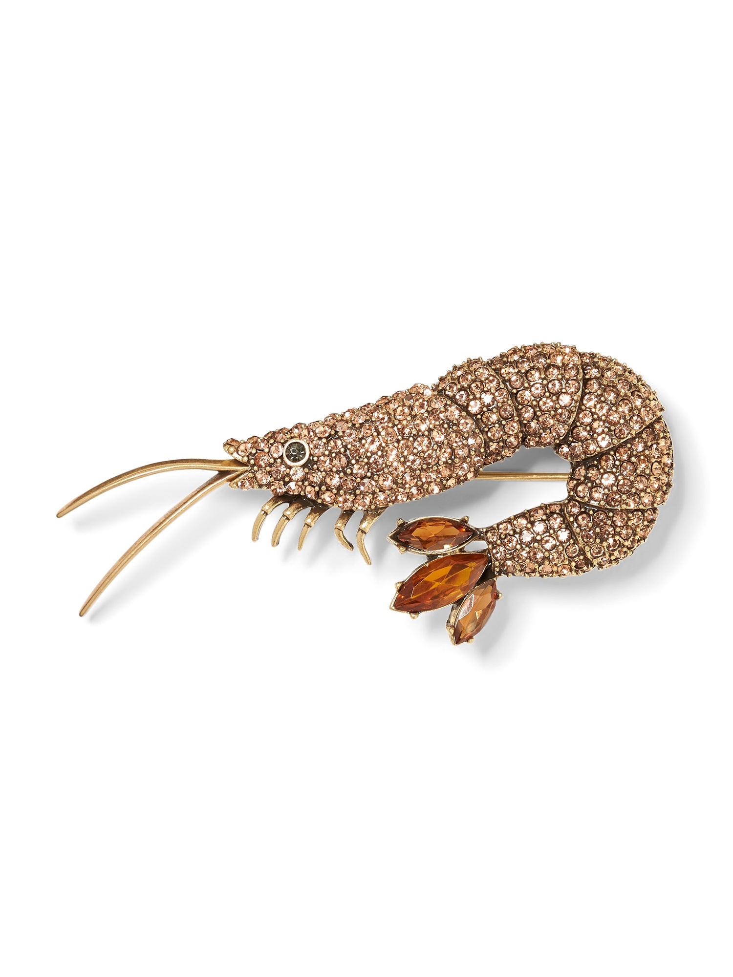 Jeweled Shrimp Brooch