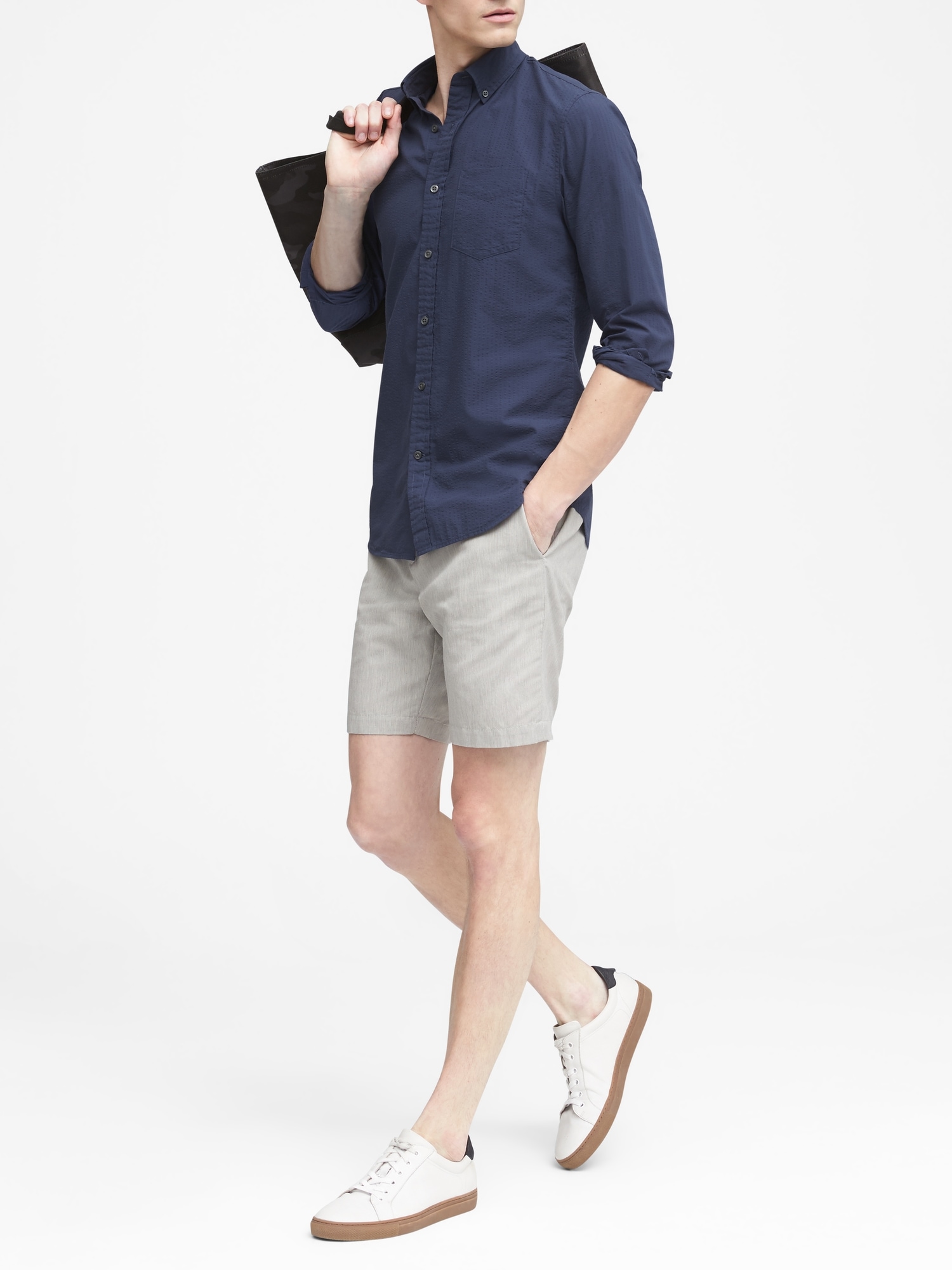 Grant SlimFit Seersucker Shirt Banana Republic