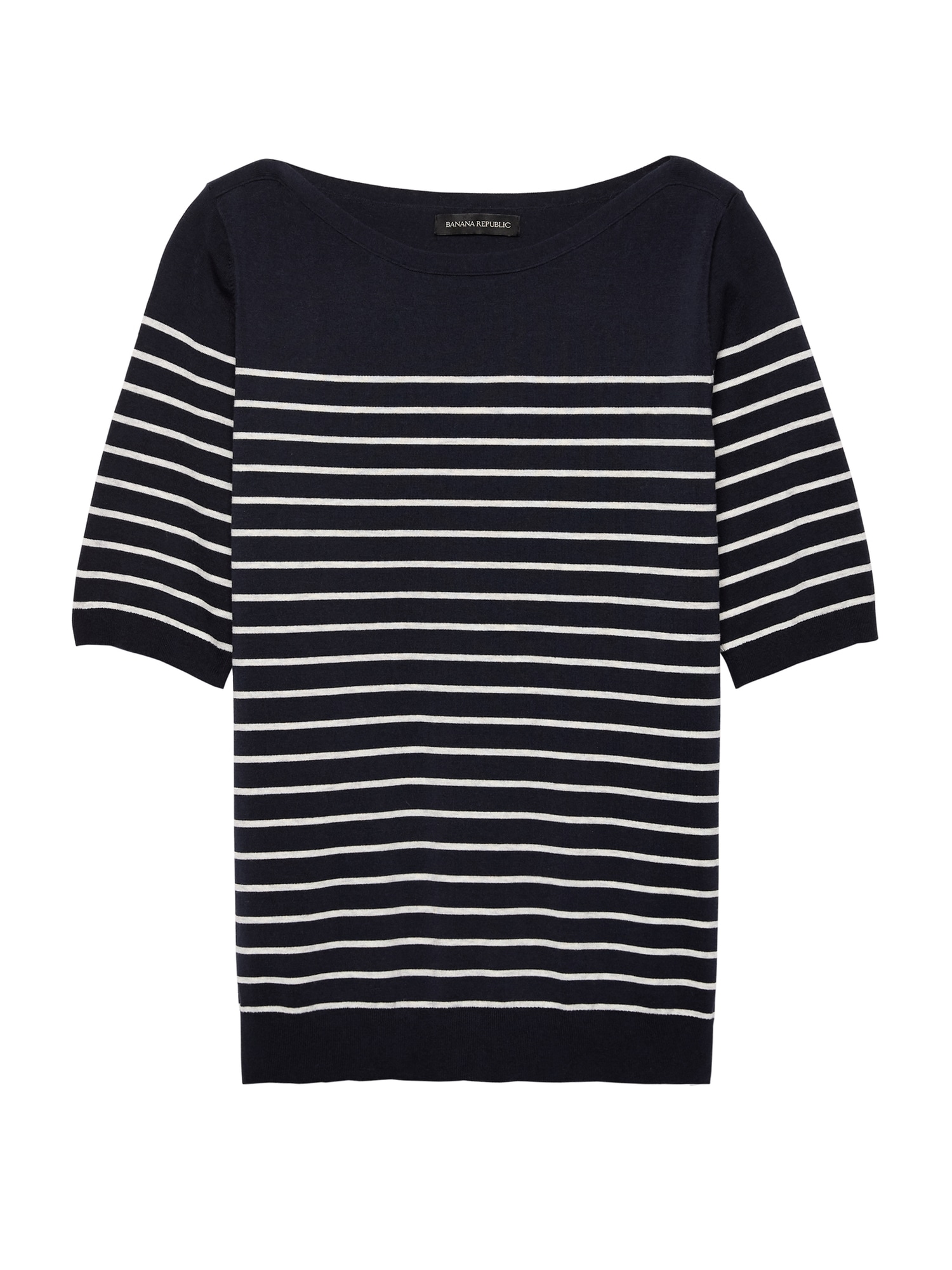 Stretch-Cotton Boat-Neck Sweater | Banana Republic