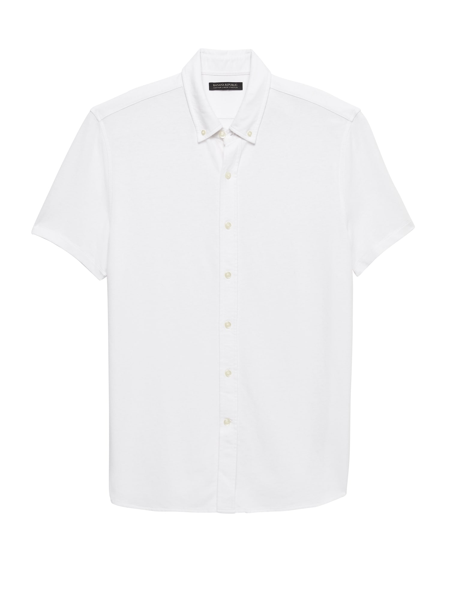 Grant Slim-Fit Stretch Cotton-Linen Knit Shirt | Banana Republic