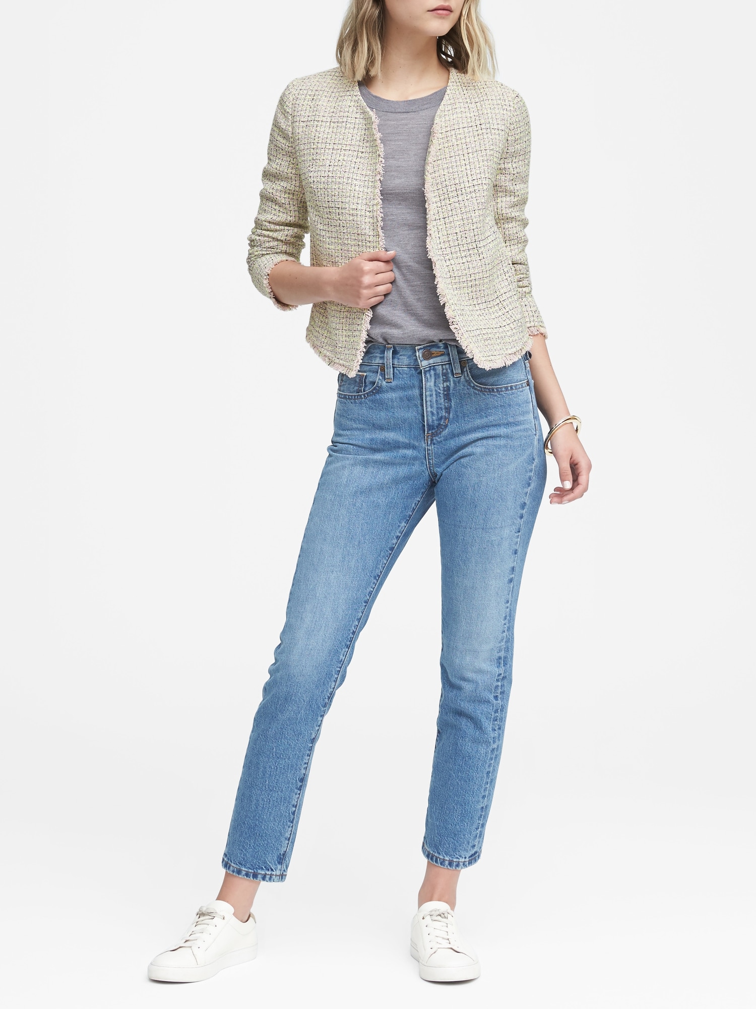 Tweed Jacket with Frayed Edges | Banana Republic