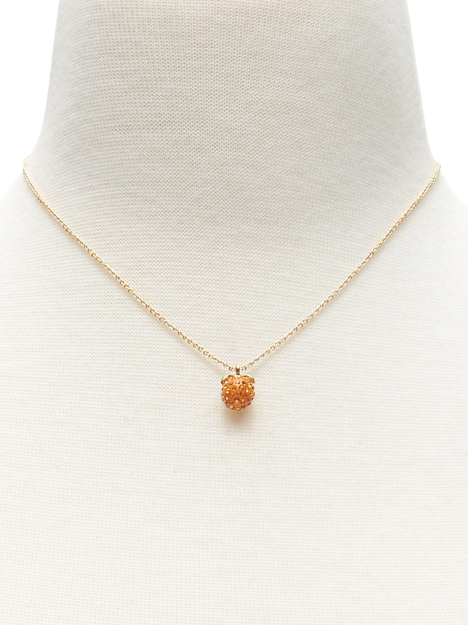 Pave Orange Pendant Necklace