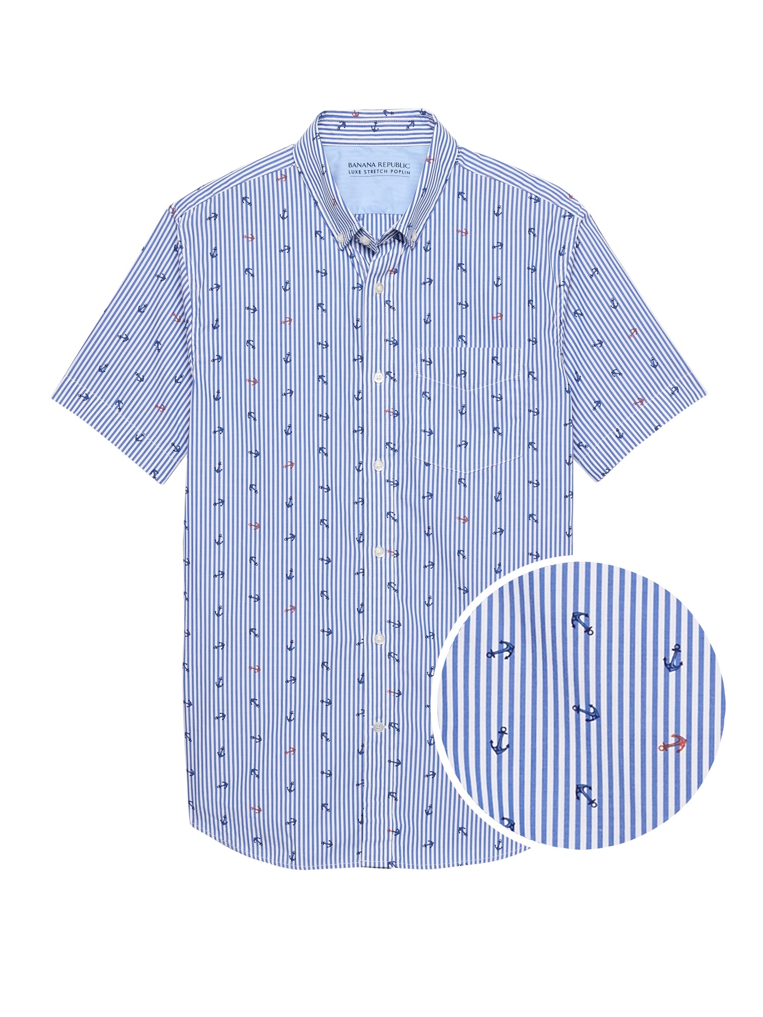 Grant Slim-Fit Luxe Poplin Anchor Stripe Shirt