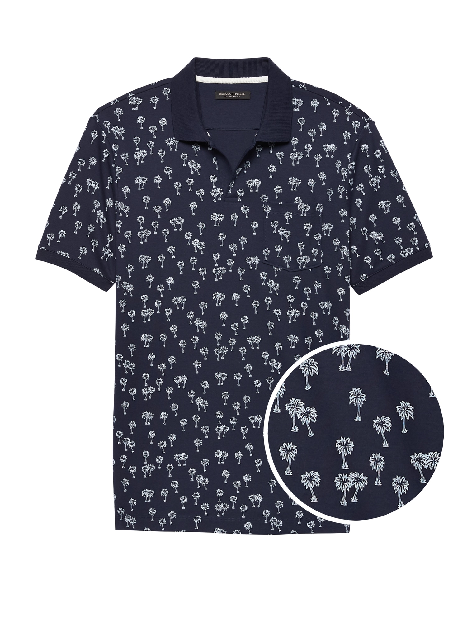Luxury-Touch Palm Print Polo