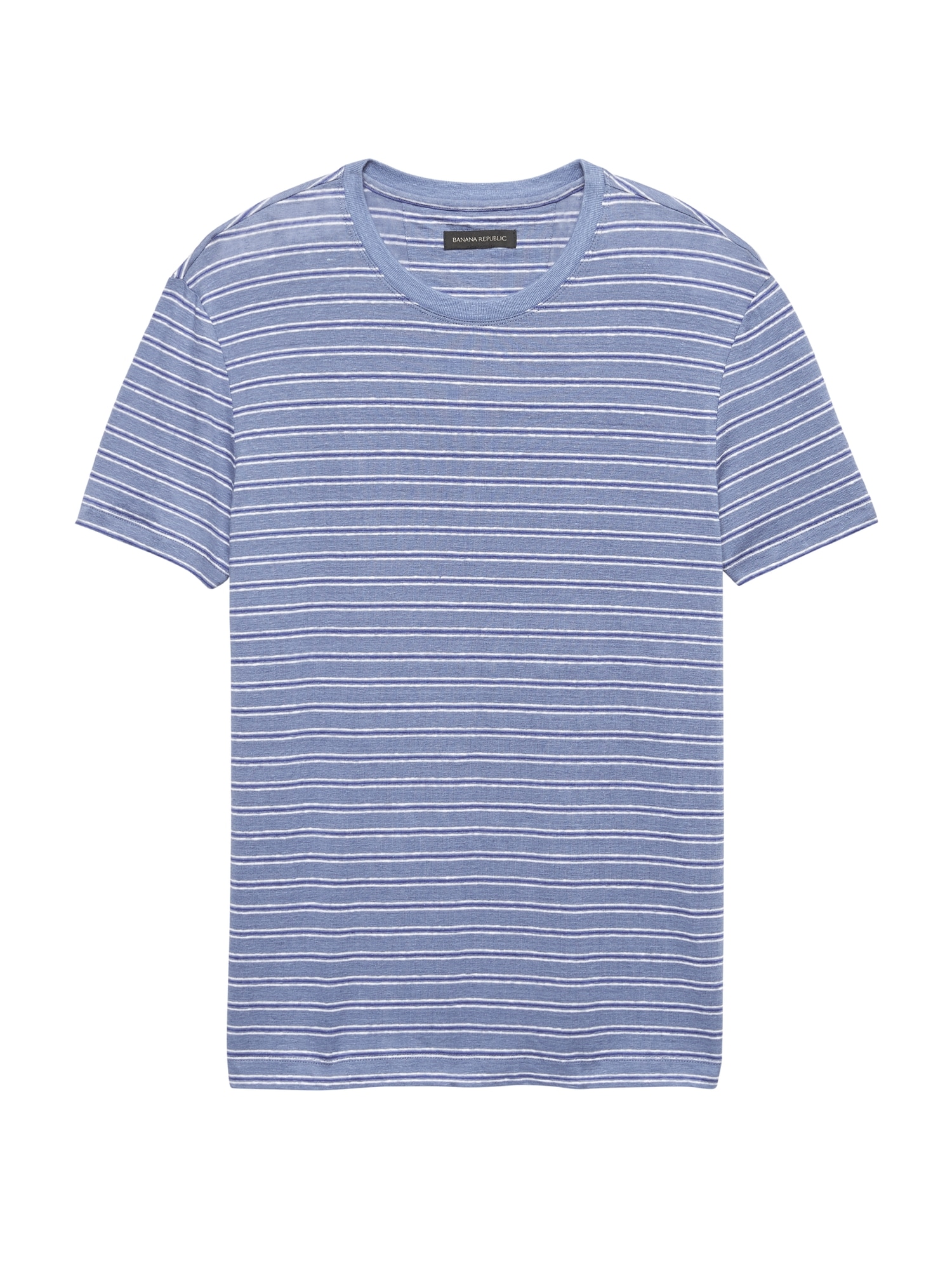 Heritage Linen-Cotton Stripe Crew-Neck T-Shirt