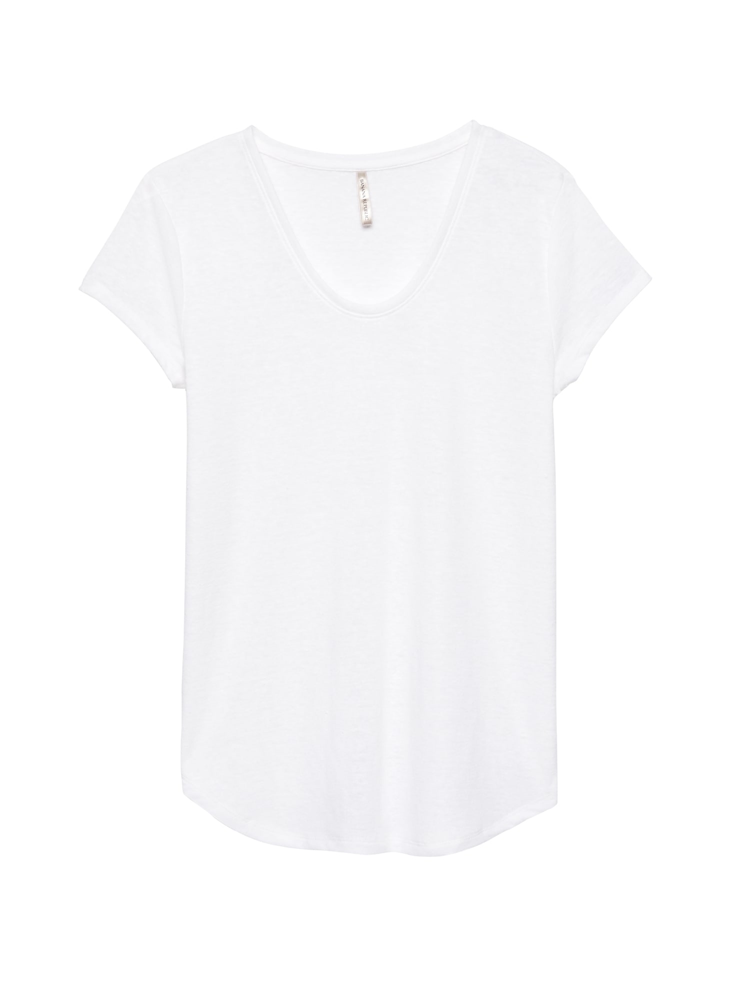 Linen-Blend Scoop-Neck T-Shirt