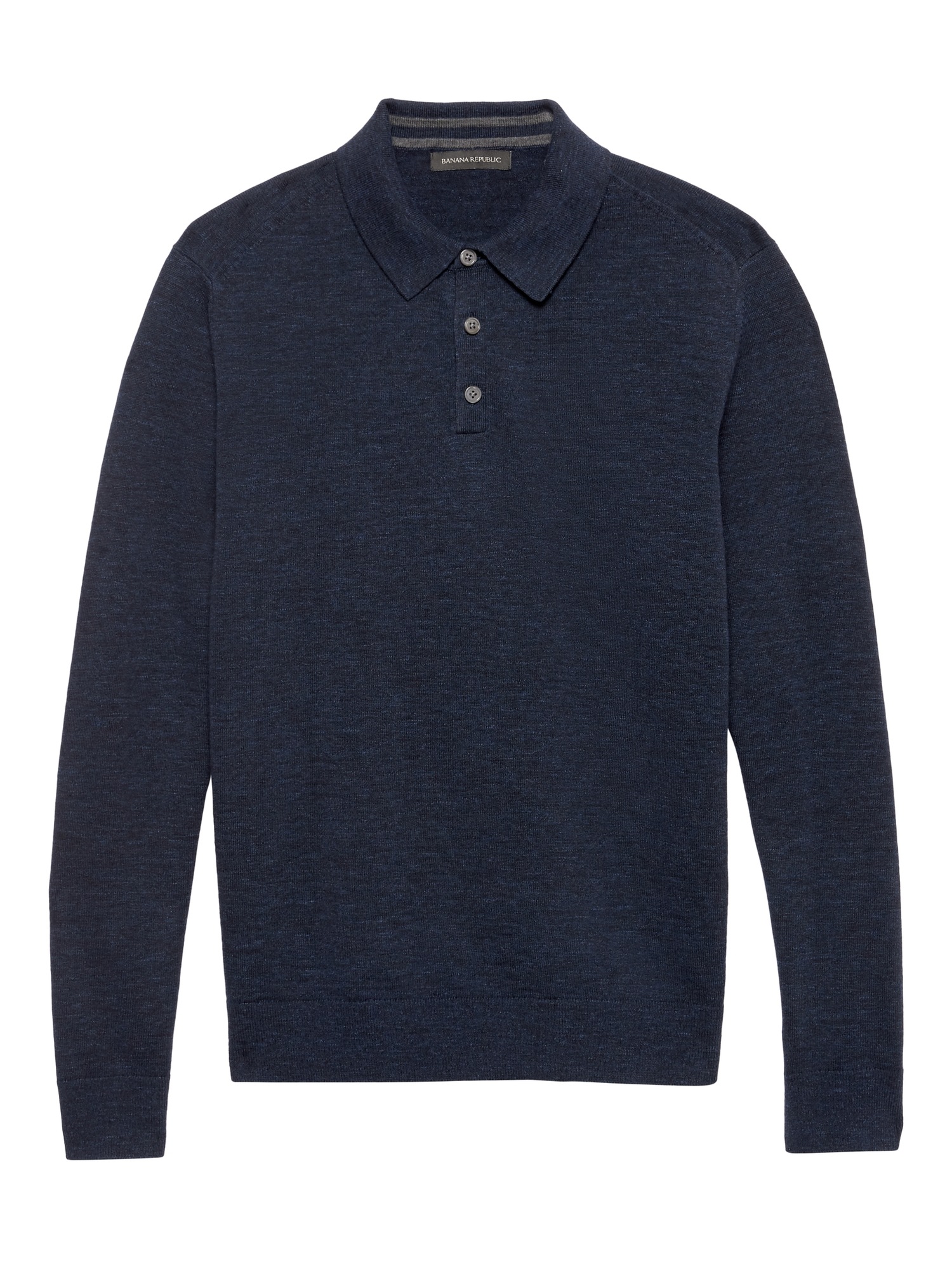 Heathered Cotton Sweater Polo