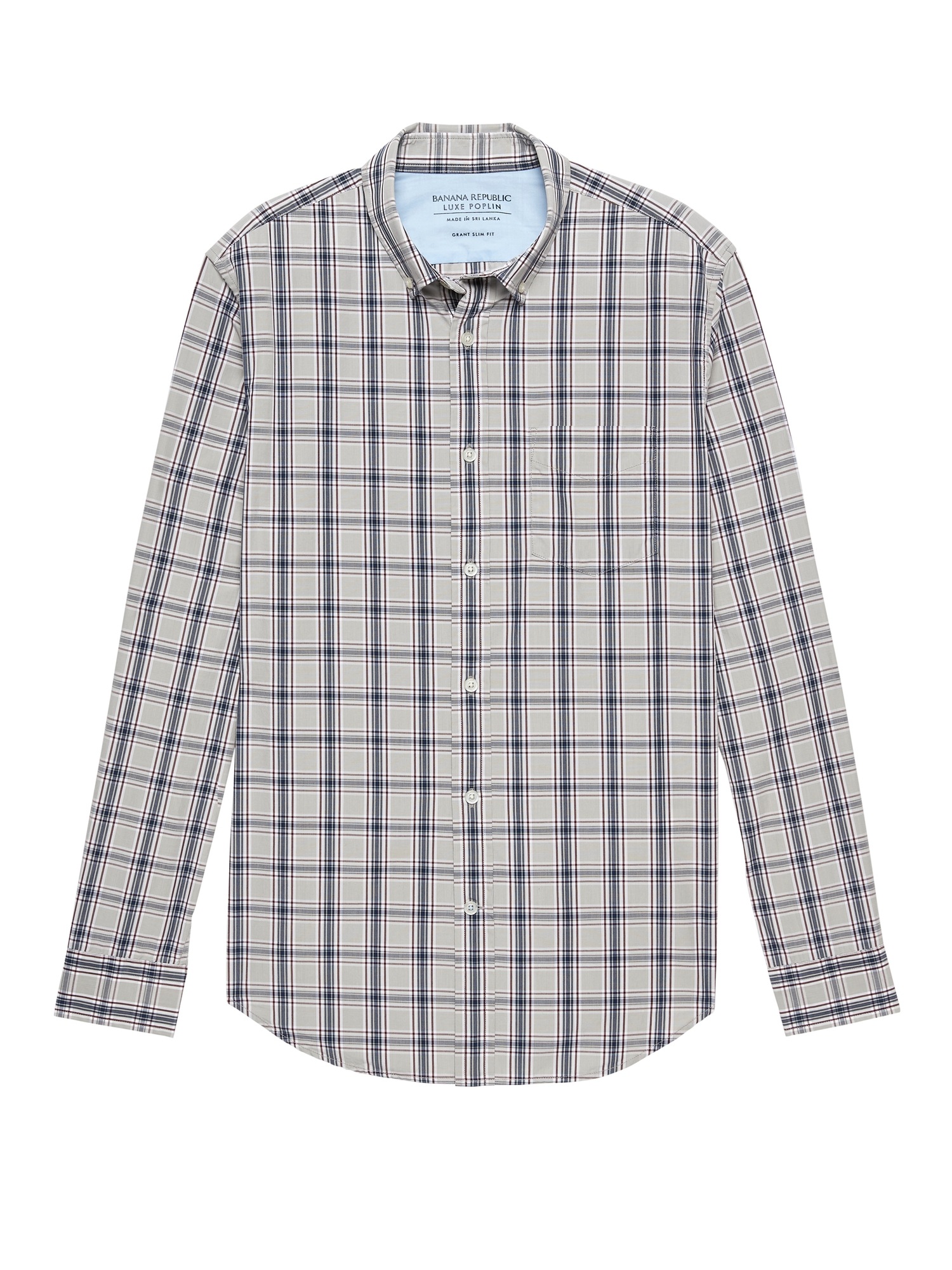 Grant Slim-Fit Luxe Poplin Plaid Shirt