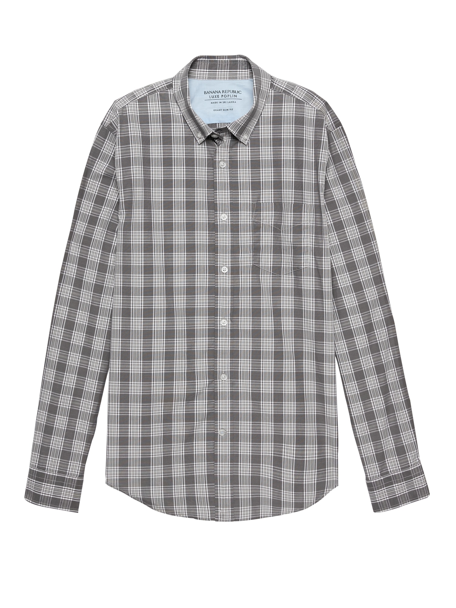 Grant Slim-Fit Luxe Poplin Plaid Shirt