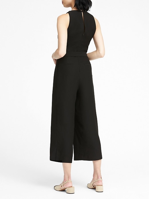 Black cropped wide leg jumpsuit online