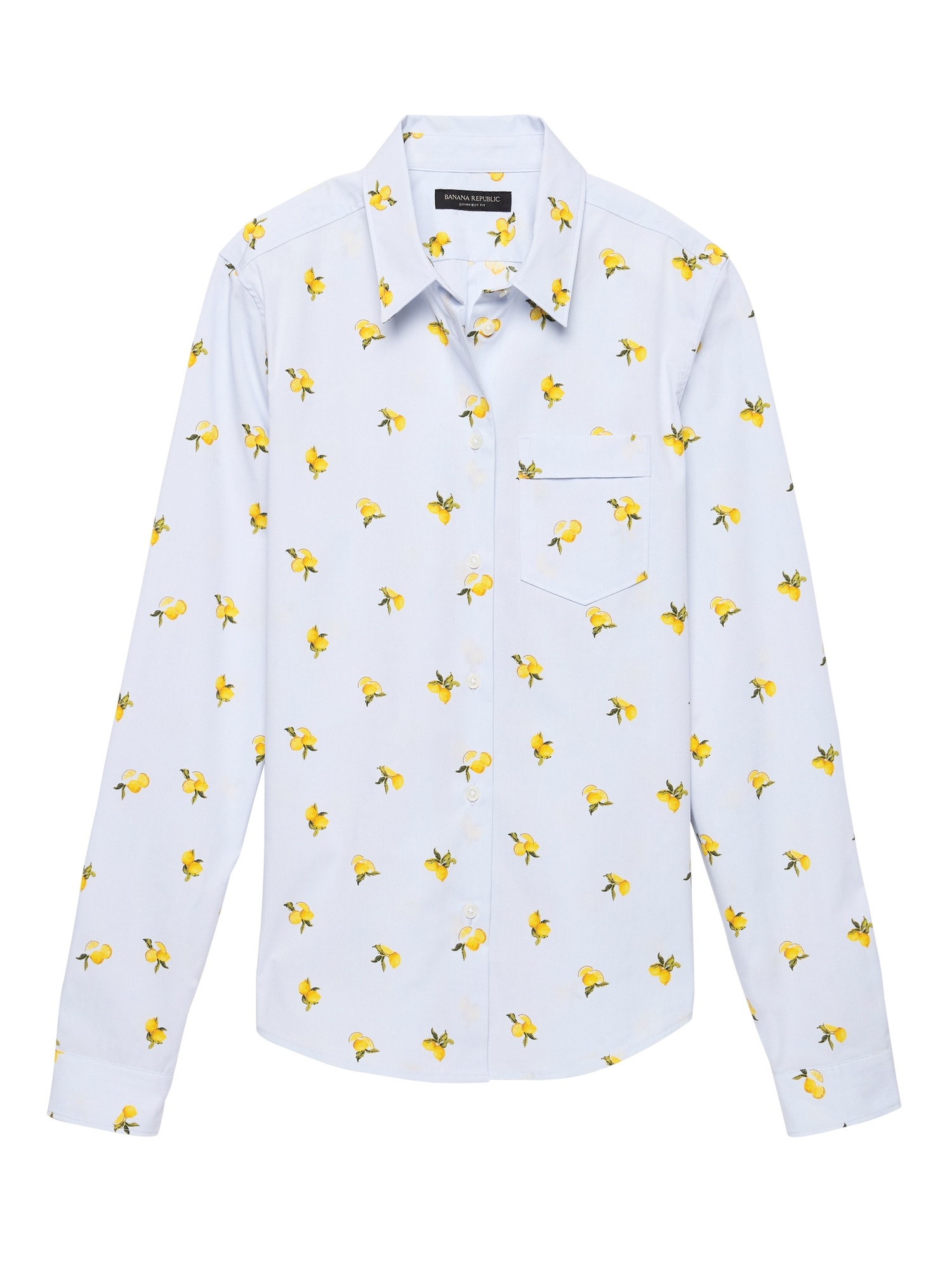 Quinn Boy-Fit Lemon Print Super-Stretch Shirt