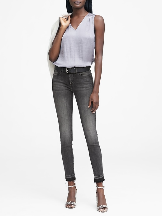 Skinny Black Jean With Frayed Hem Skinny Black Jean With Frayed Hem