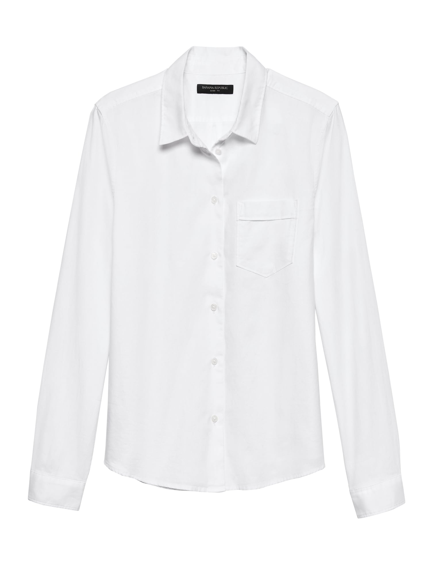 Banana Republic Quinn Straight-Fix Oxford Shirt in White