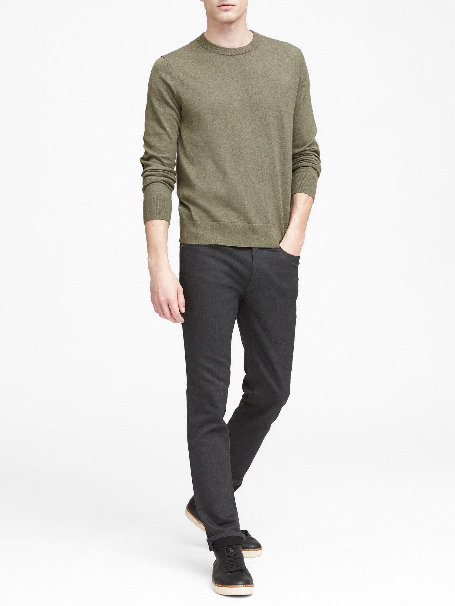 Premium Cotton Cashmere Crew-Neck Sweater