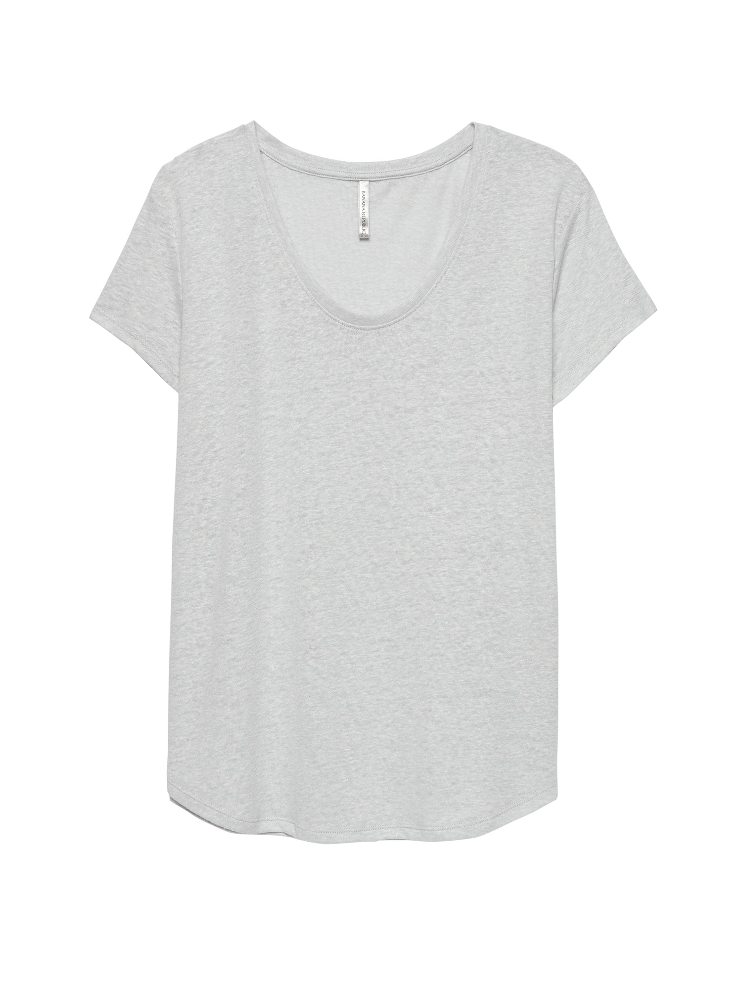 Linen-Blend Scoop-Neck T-Shirt