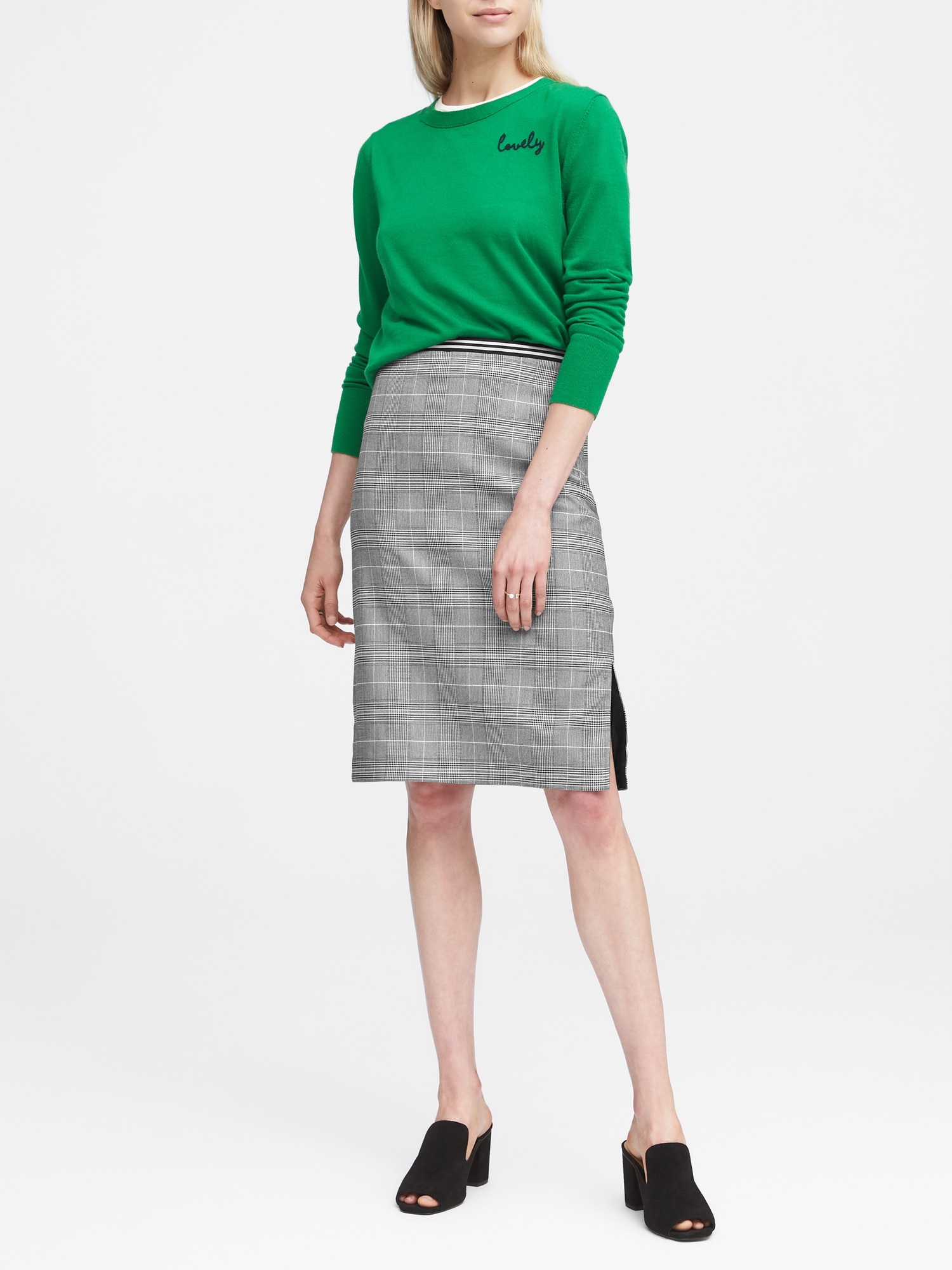 Plaid pencil skirt discount petite