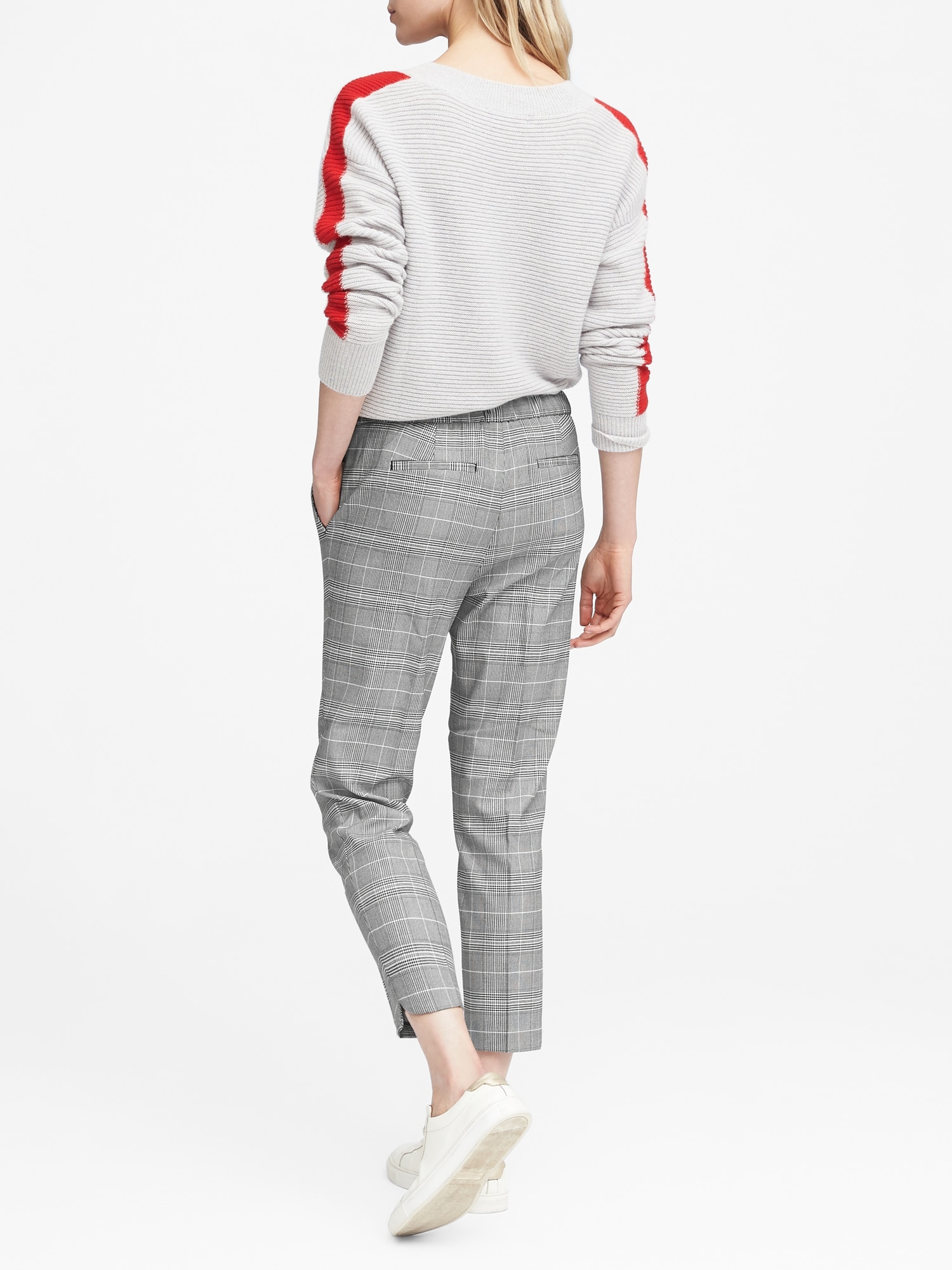 Hayden Tapered-Fit Pull-On Plaid Ankle Pant