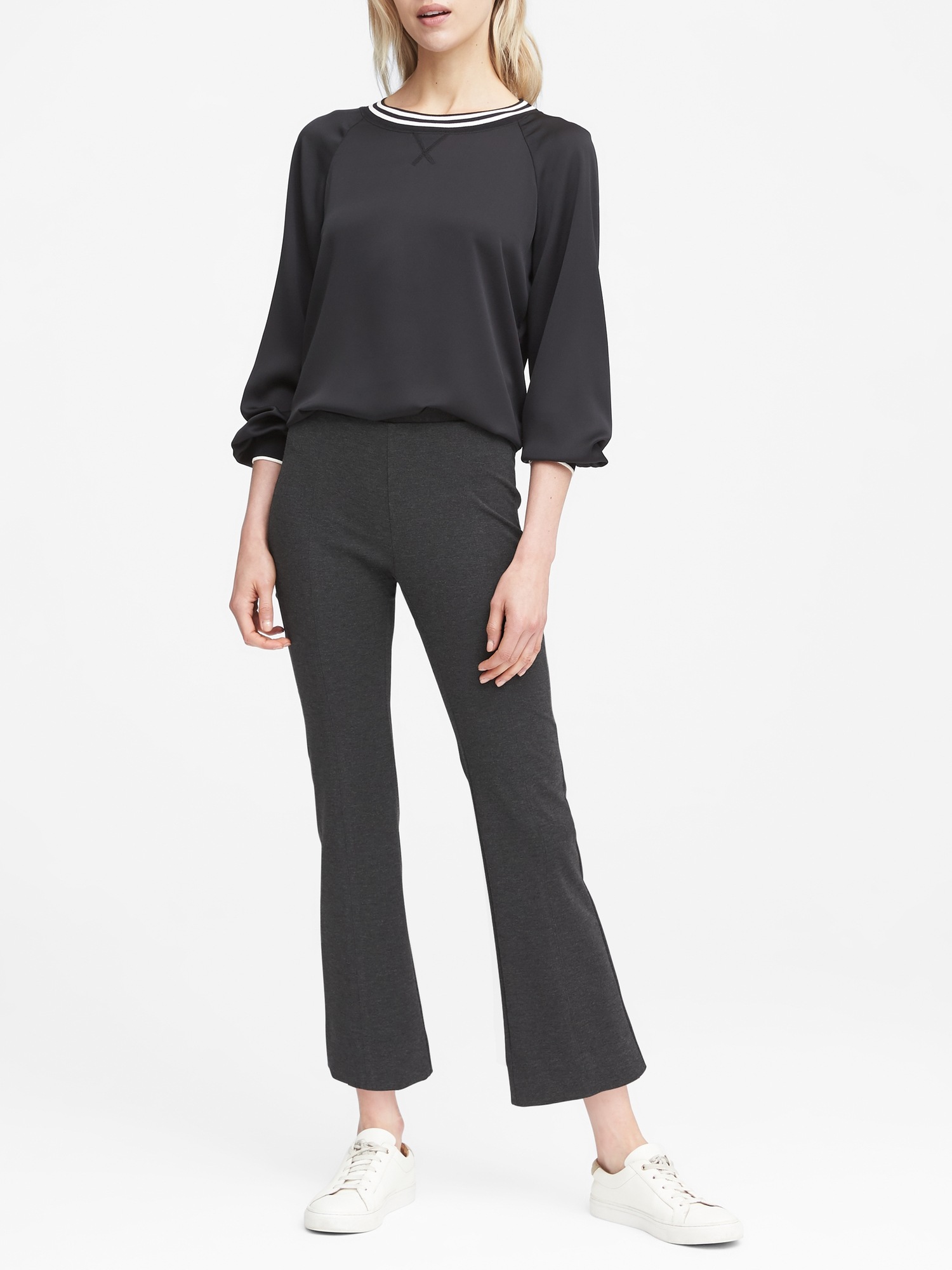 Ponte Crop Flare Pull-On Pant