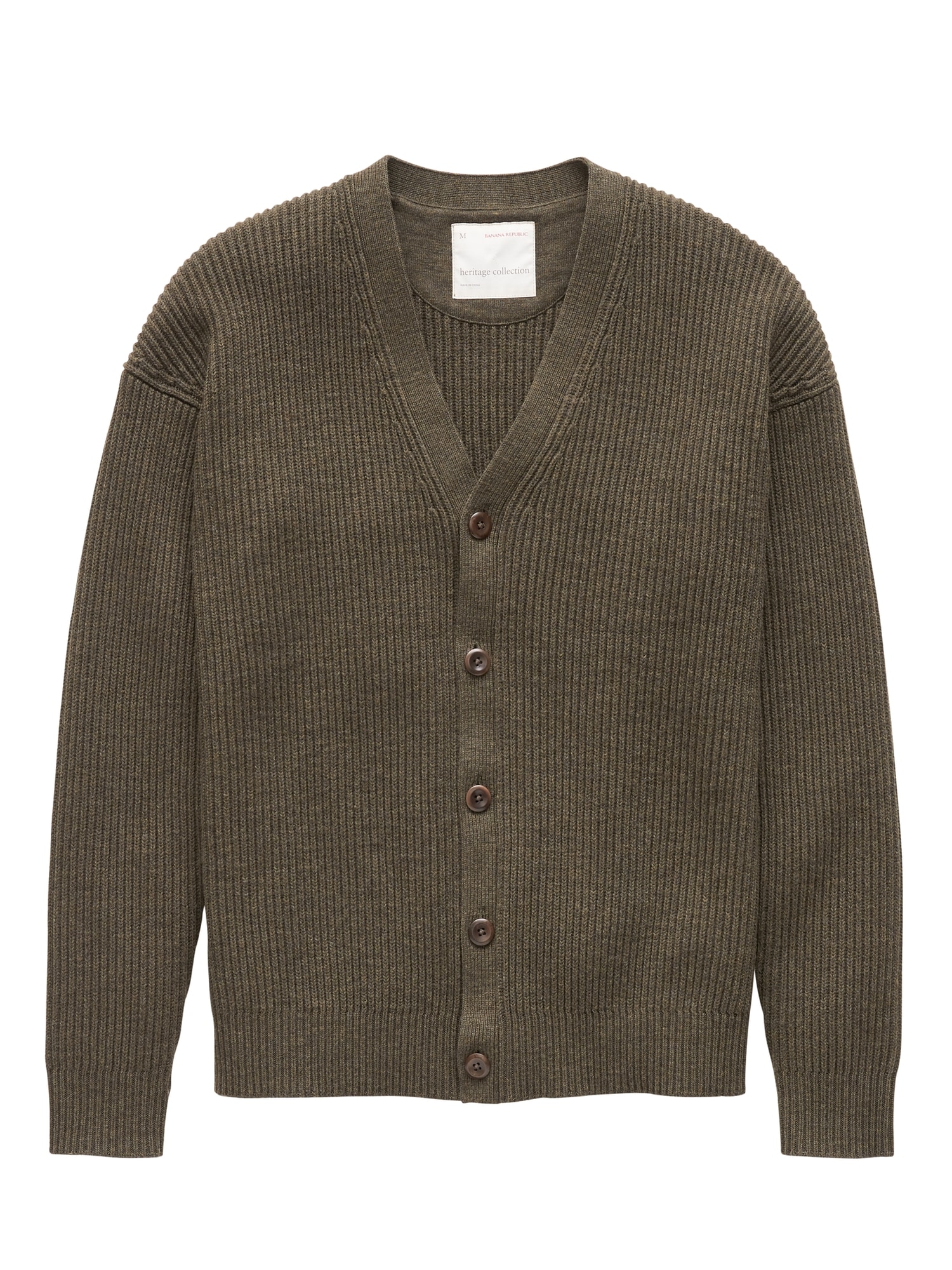 Heritage Cotton Ribbed Cardigan Sweater