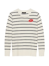 Merino-Blend Monogram Crewneck Sweater, FUJAP V1.Y6.02