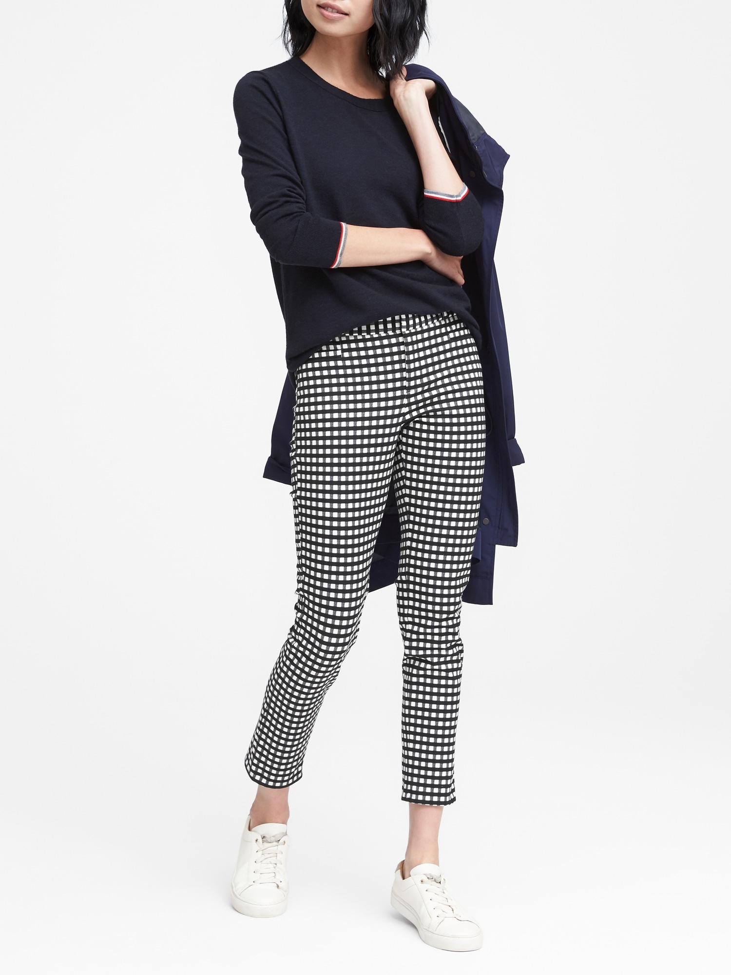 Sloan Skinny-Fit Gingham Ankle Pant