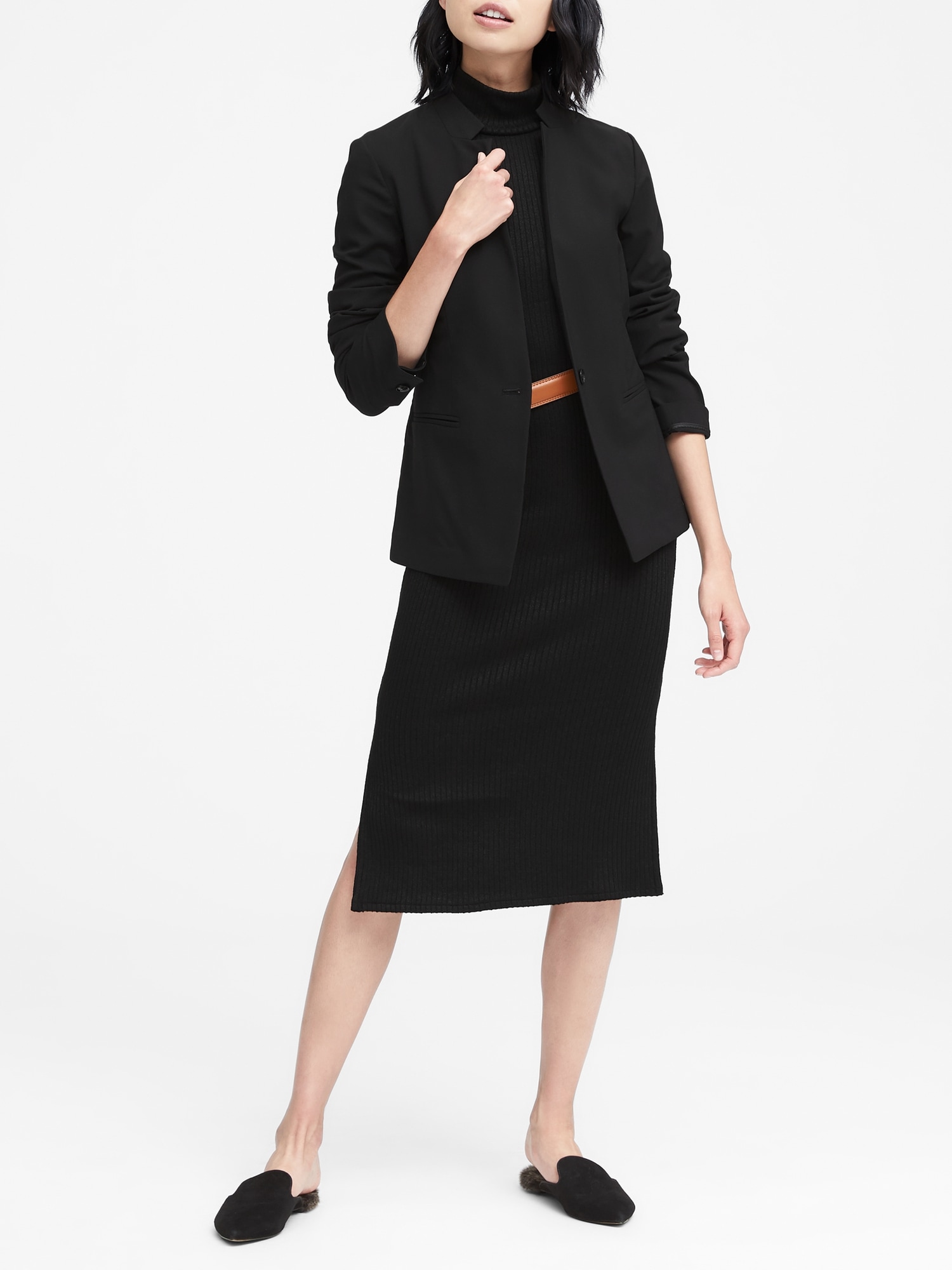 Long and Lean-Fit Lightweight Wool Blazer