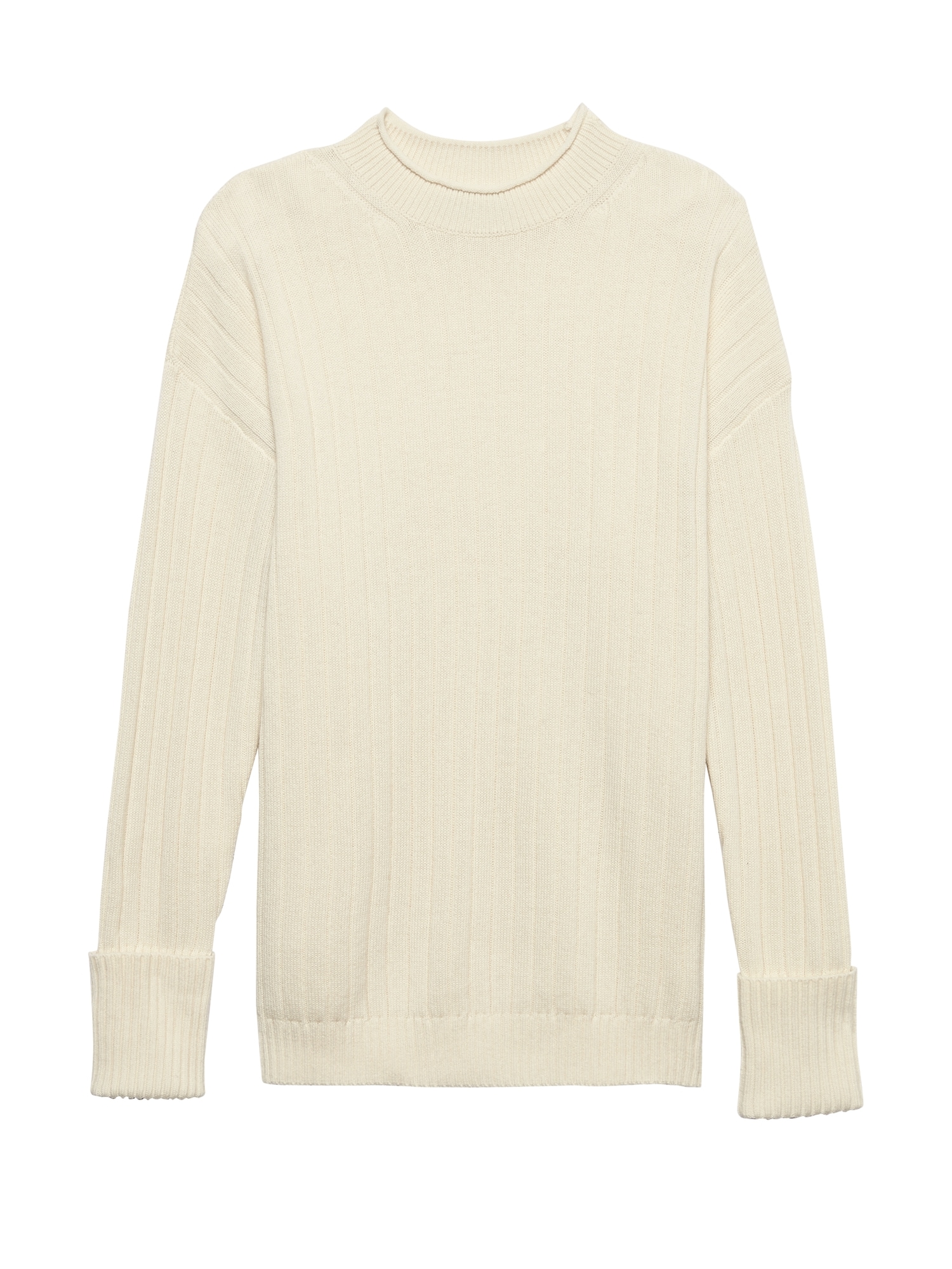 Petite Washable Wool-Cashmere Ribbed Sweater