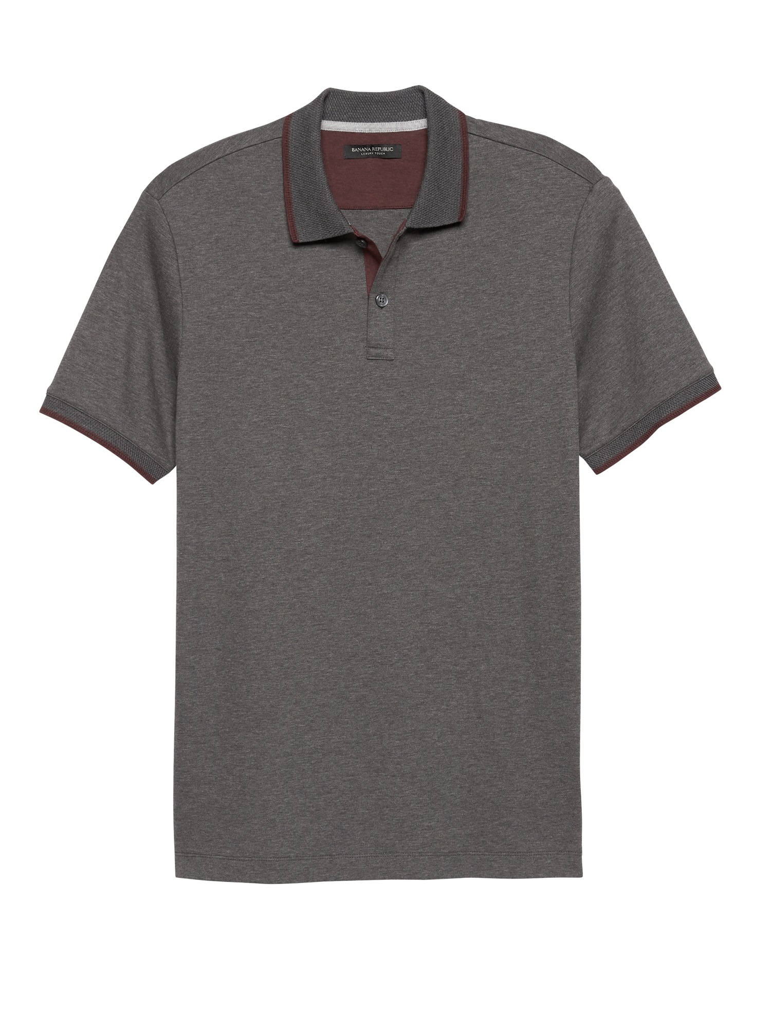 Luxury-Touch Jacquard Collar Polo