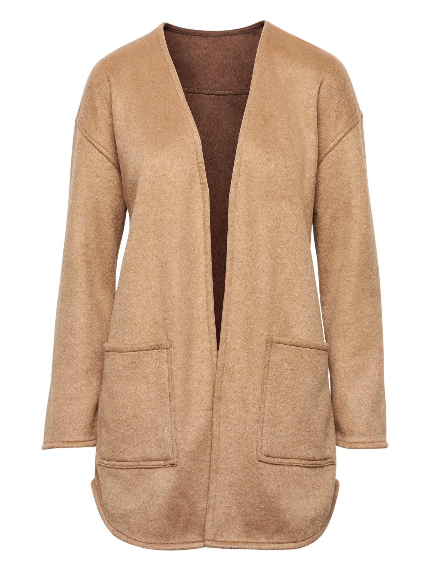 Reversible Stretch Wool-Blend Coat