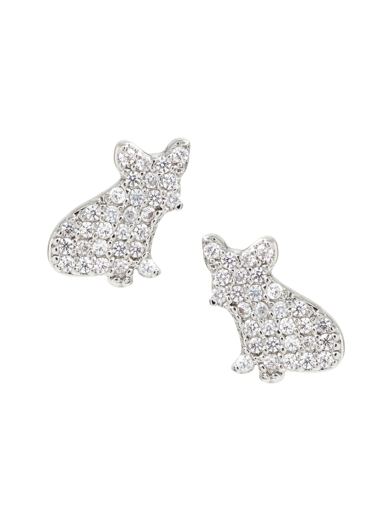 Pave French Bulldog Stud Earring